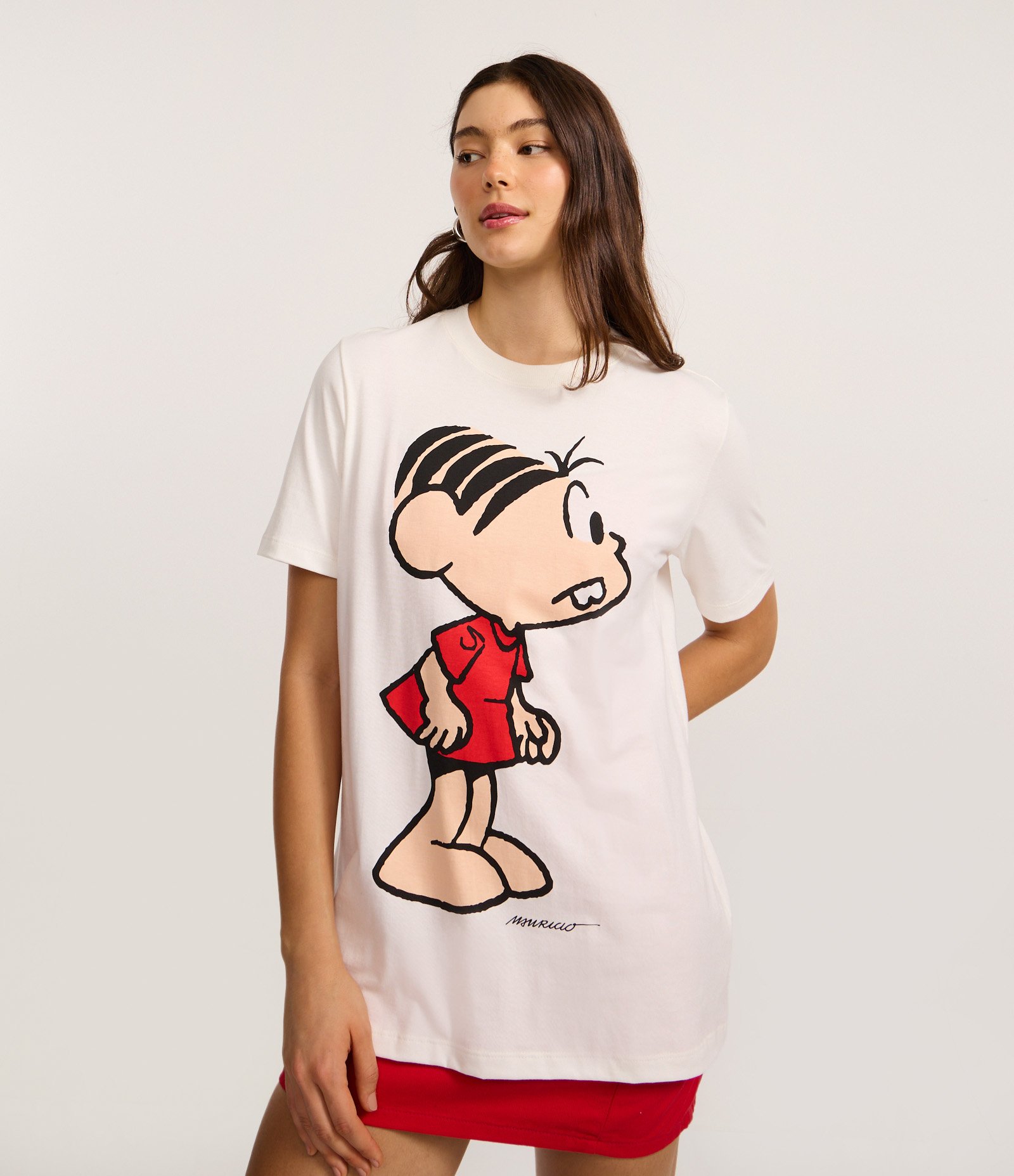 Camiseta em Algodão com Estampa Turma da Mônica Branco 1