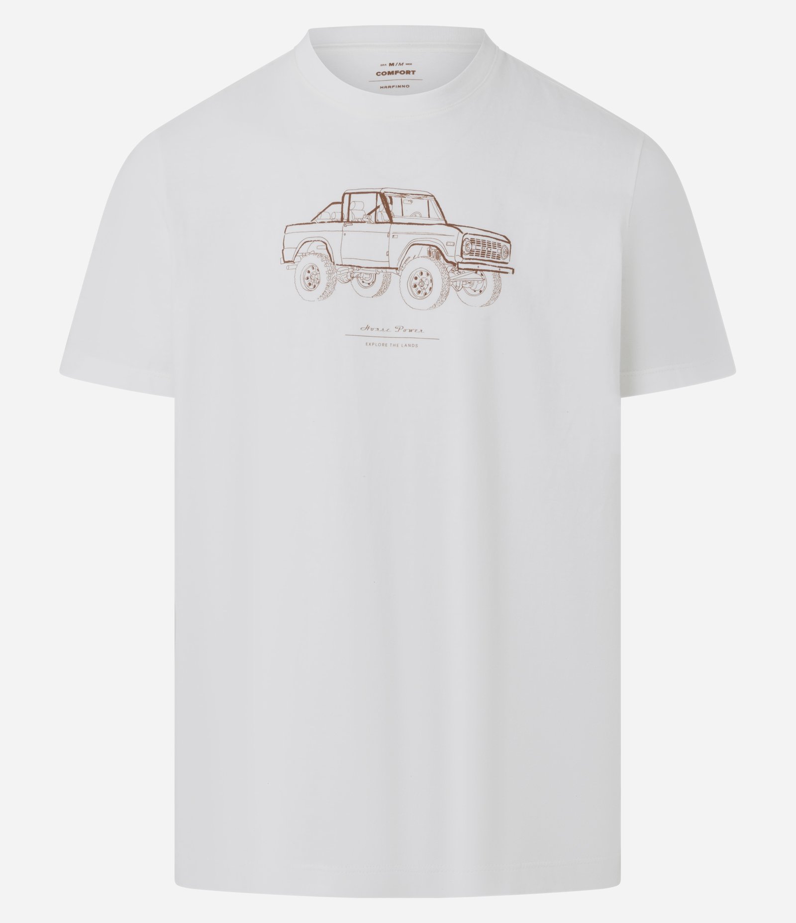 Camiseta Comfort em Algodão com Estampa Car off Road Branco 1