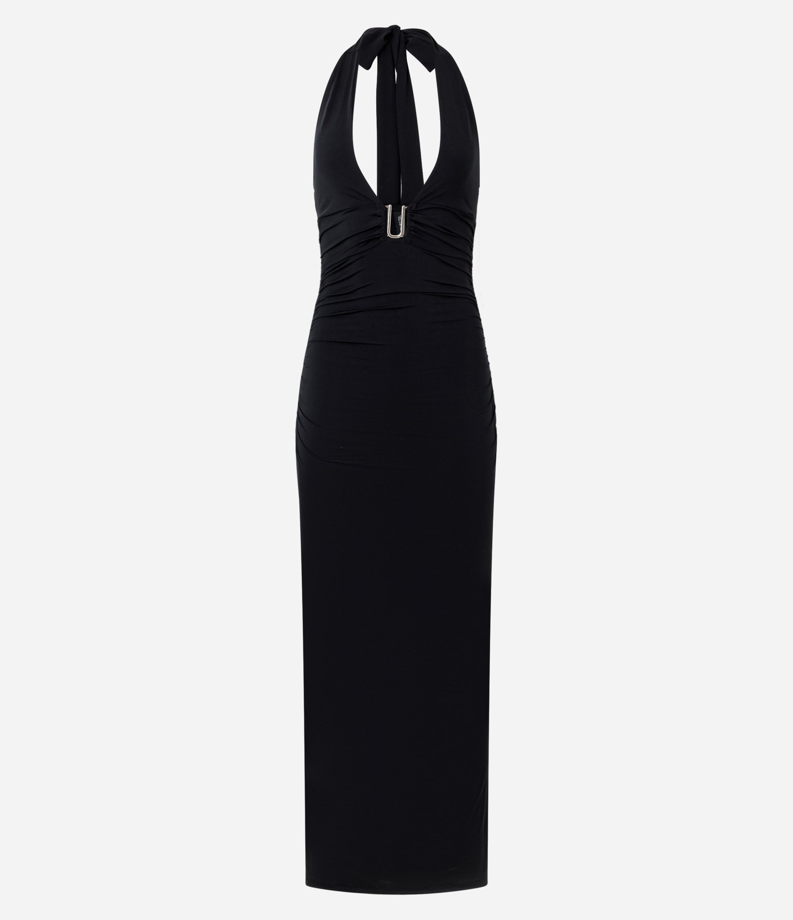 Vestido New Midi em Jersey com Aviamento no Busto Preto 5