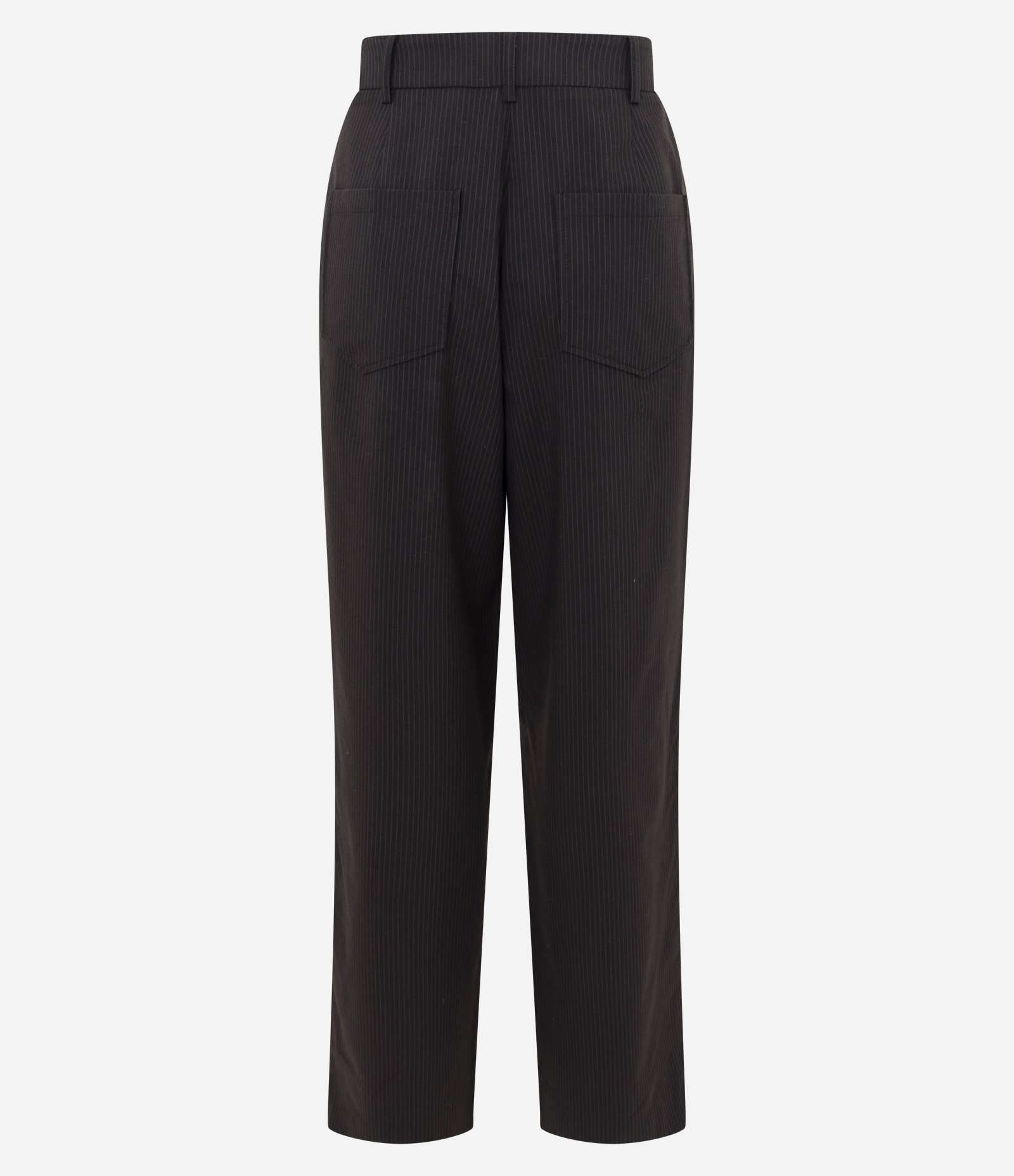 Calça Feminina Alfaiatada Risca de Giz Clássica Marrom 6
