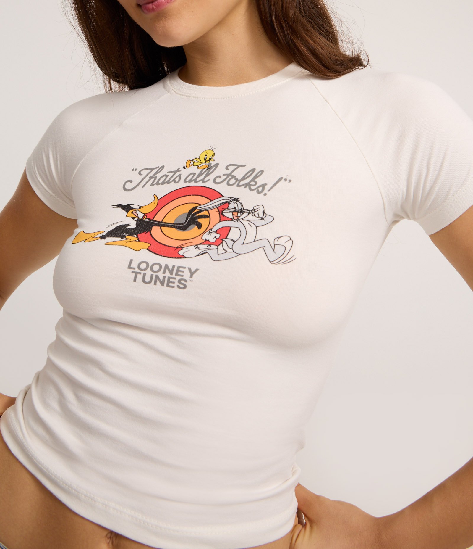 Camiseta em Algodão com Estampa Looney Tunes Branco 3