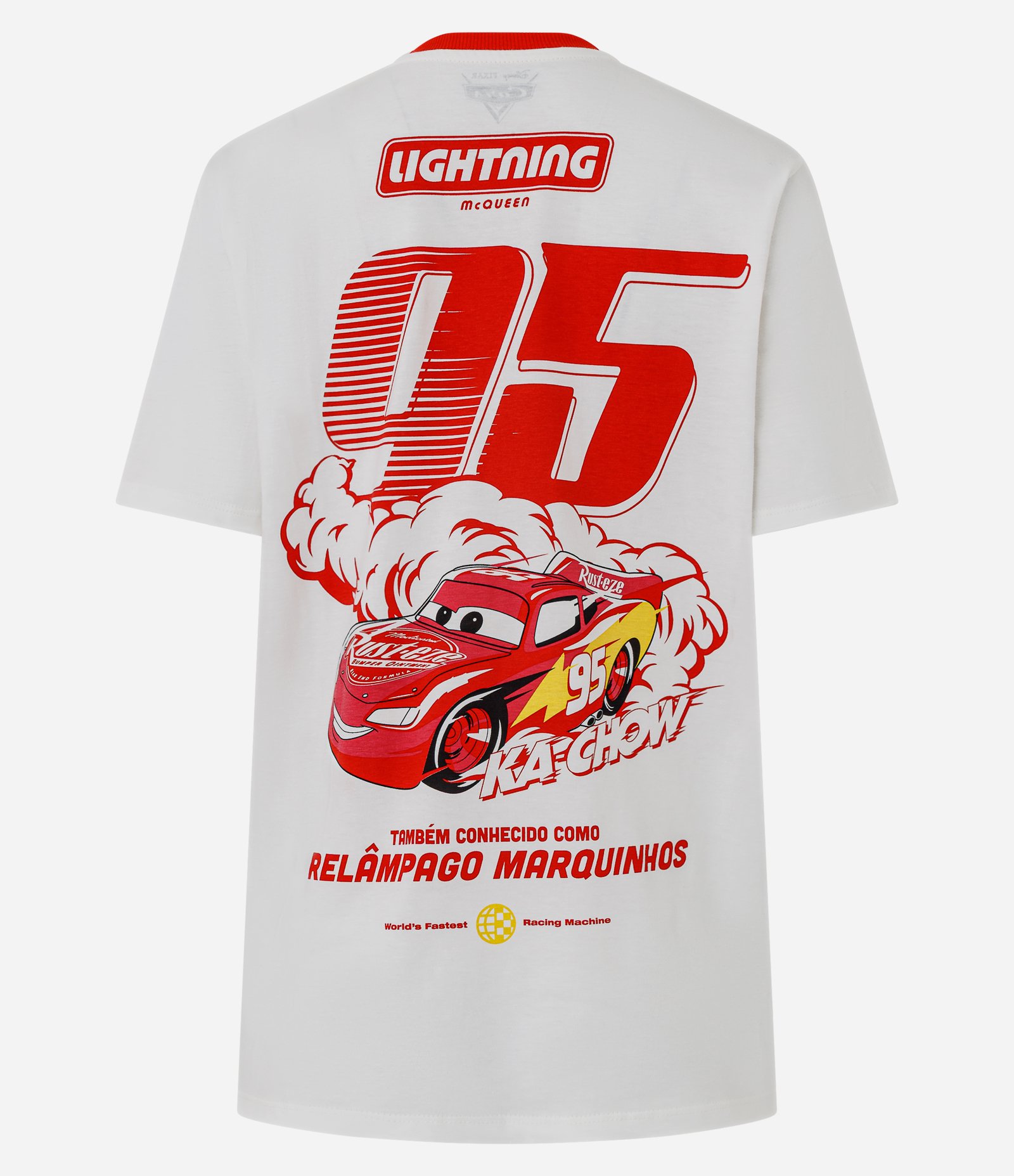 Camiseta em Algodão com Estampa Carros Relâmpago Marquinhos Branco 2
