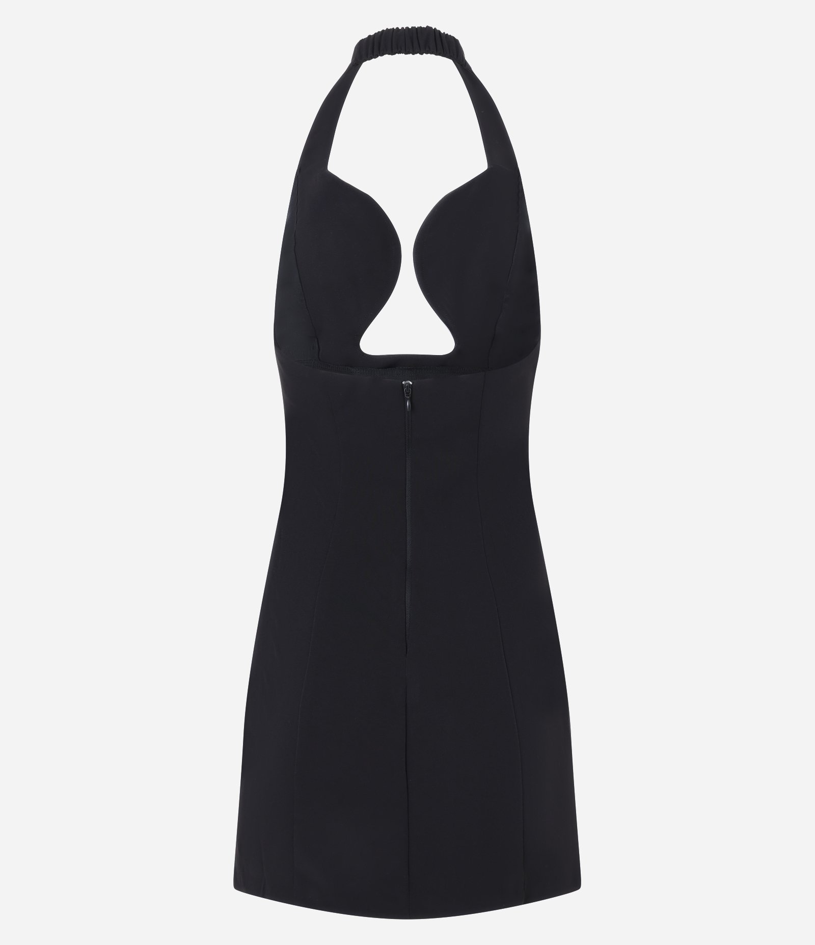 Vestido Curto em Alfaiataria com Decote Orgânico Preto 5