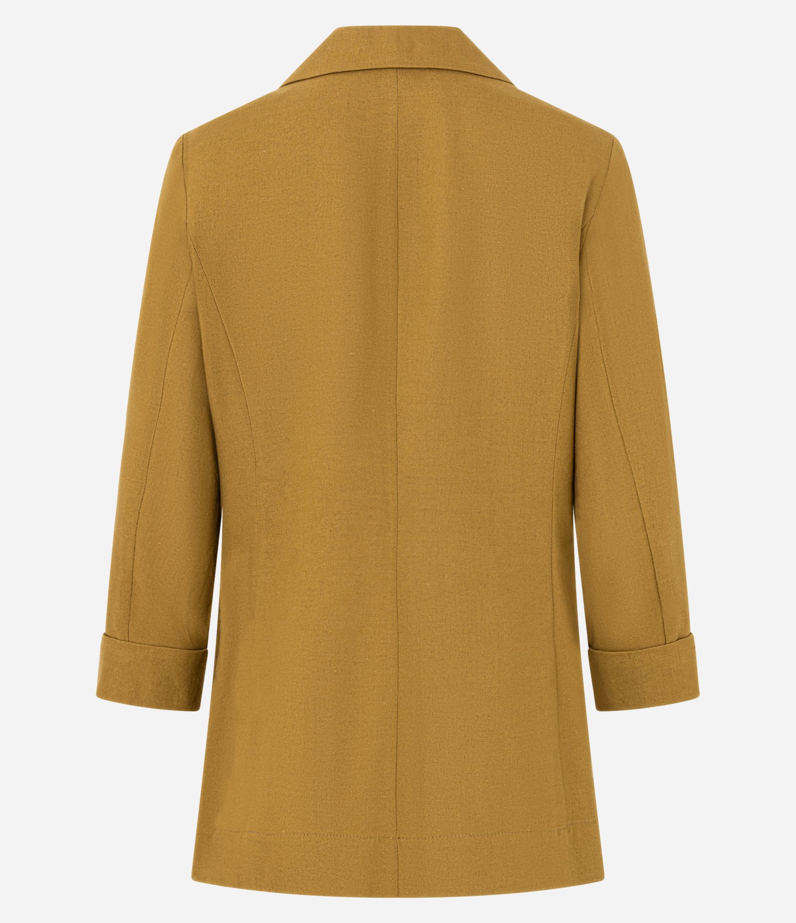 Blazer em Viscolinho com Lapelas e Bolsos Falsos Mostarda 6
