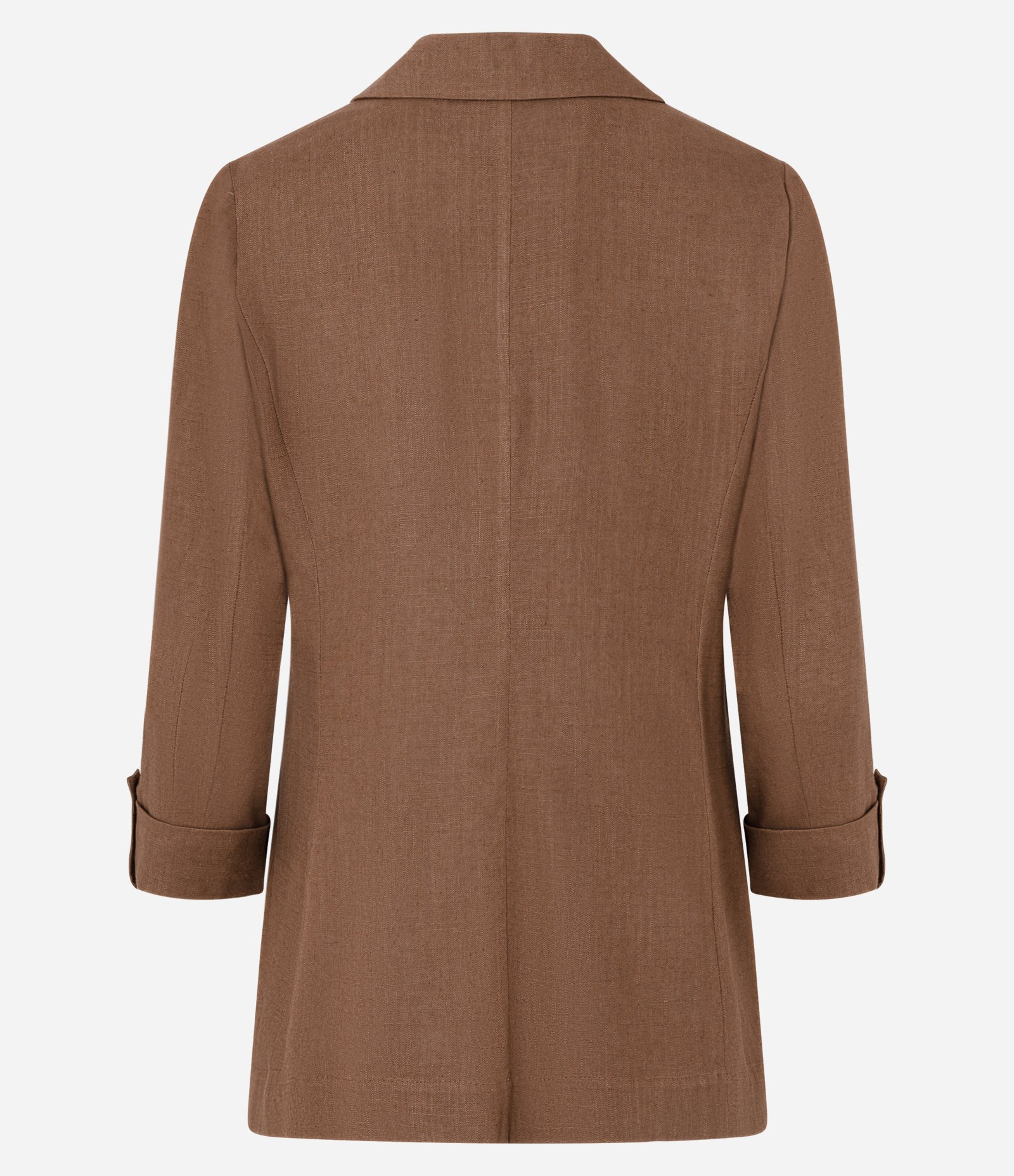 Blazer Alongado em Viscolinho com Botões Metalizados Marrom 7