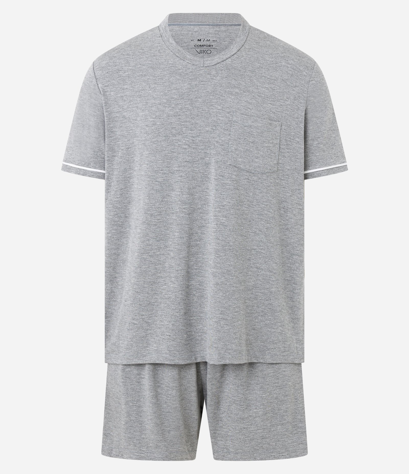 Pijama Comfort em Algodão com Fundo Mescla Cinza 1