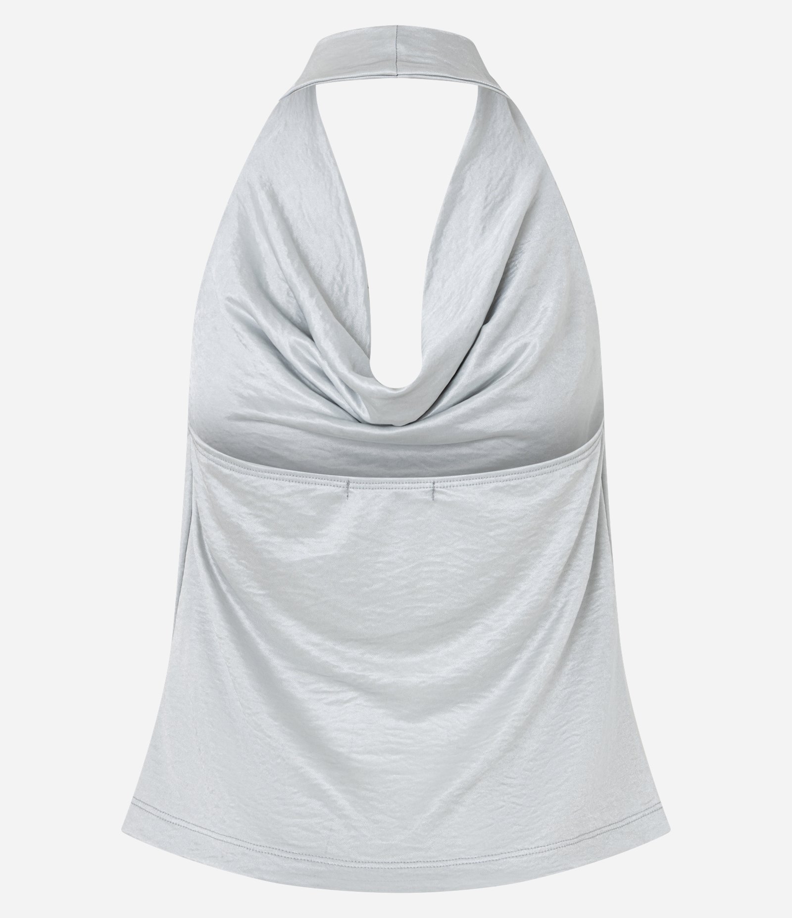 Blusa Frente Única Acetinada com Decote Degagê Branco 7