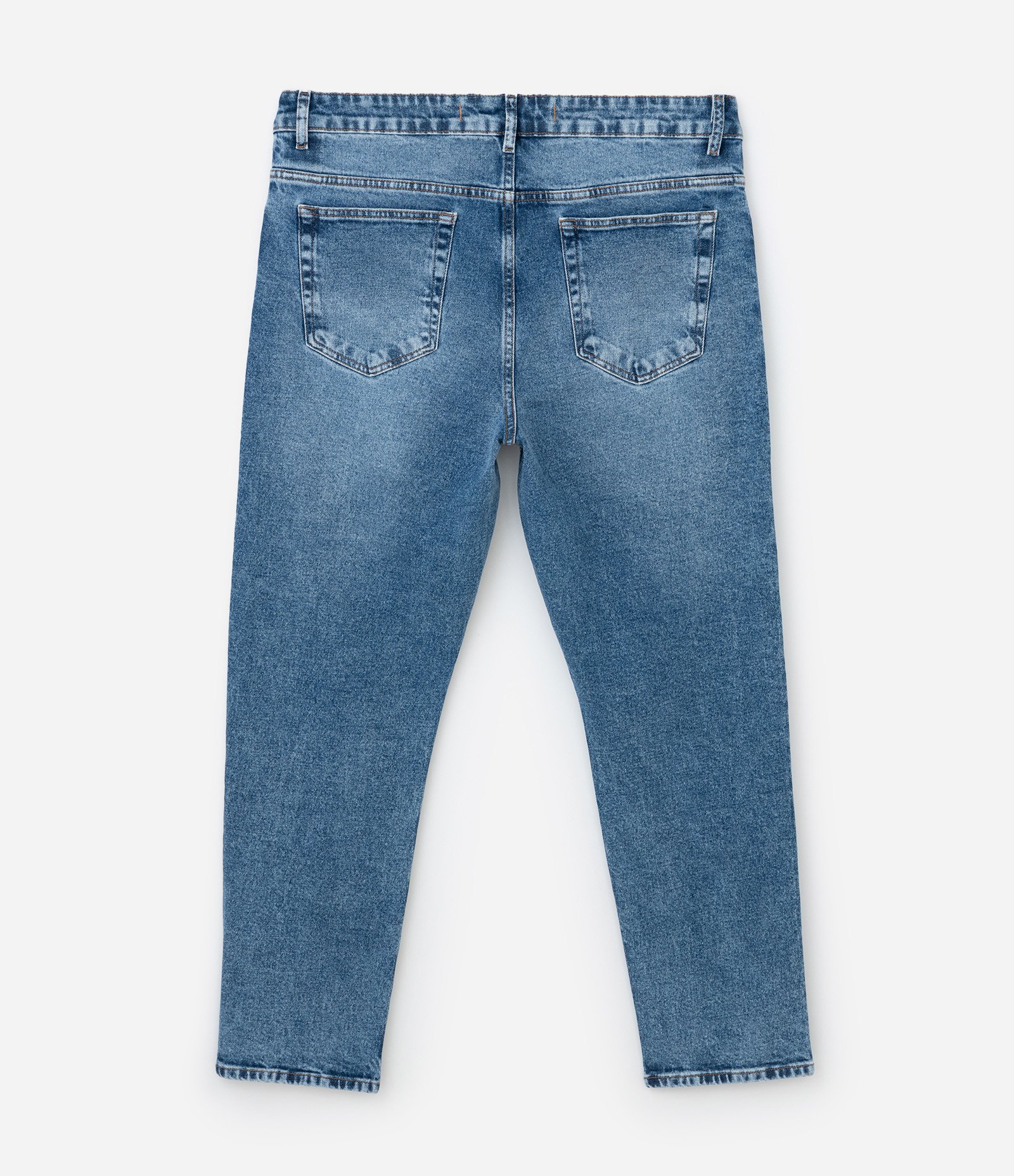 Calça Tapered em Jeans com Elastano Azul 2