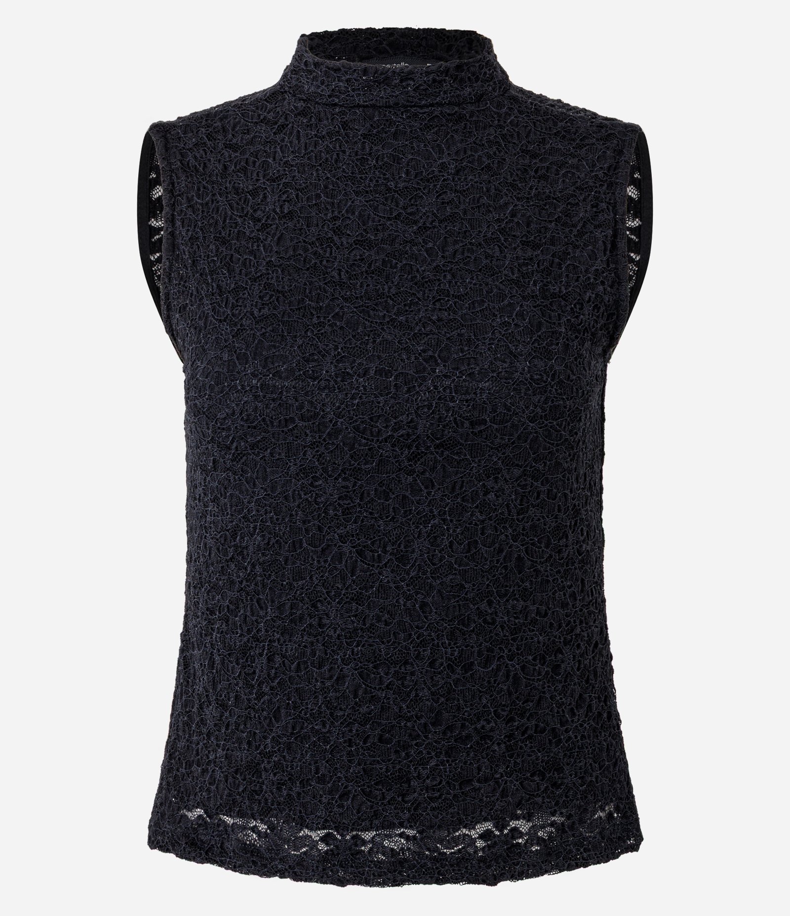 Blusa em Renda com Gola Alta e Ponto Diferenciado Preto 5