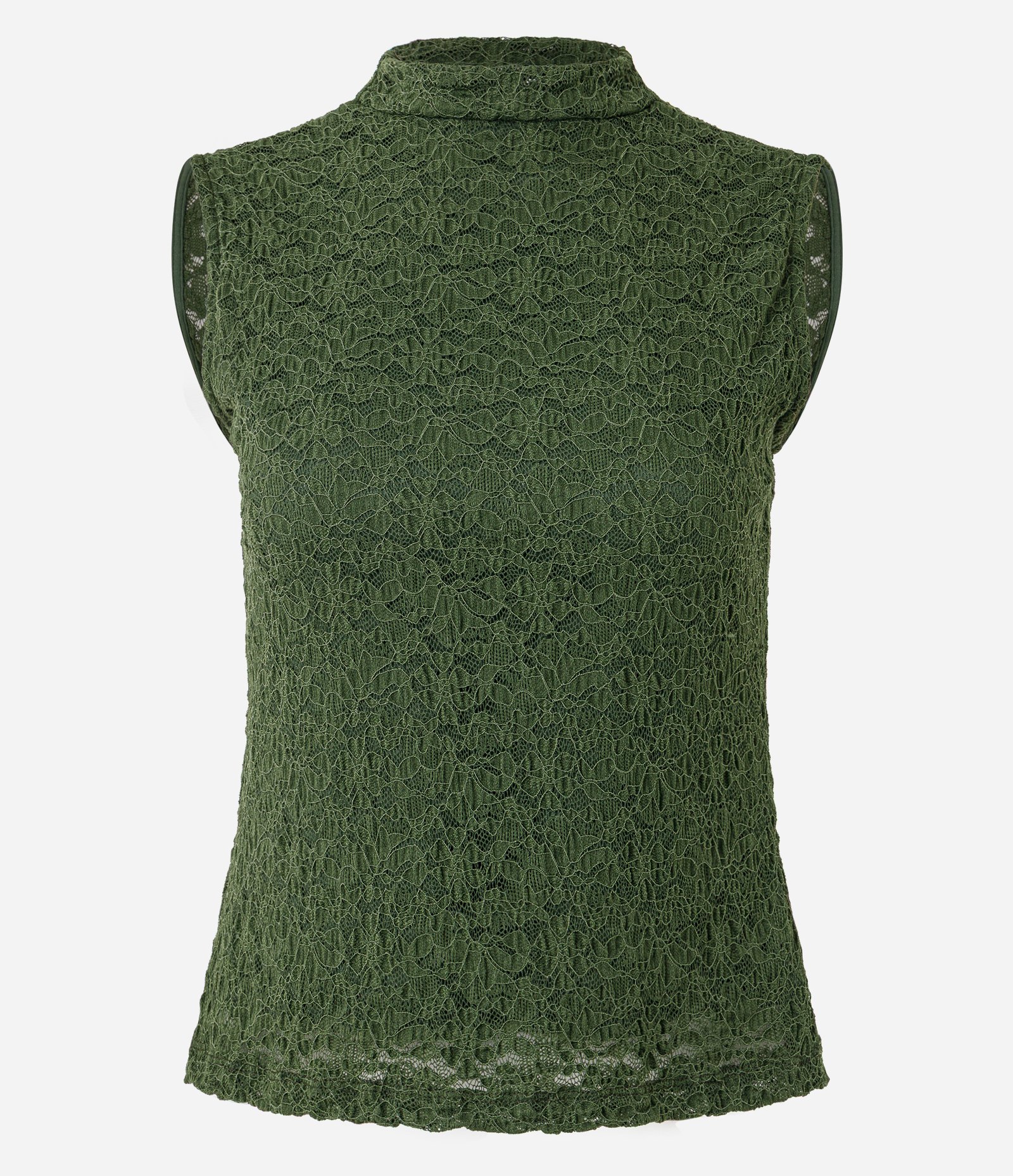 Blusa em Renda com Gola Alta e Ponto Diferenciado Verde 5