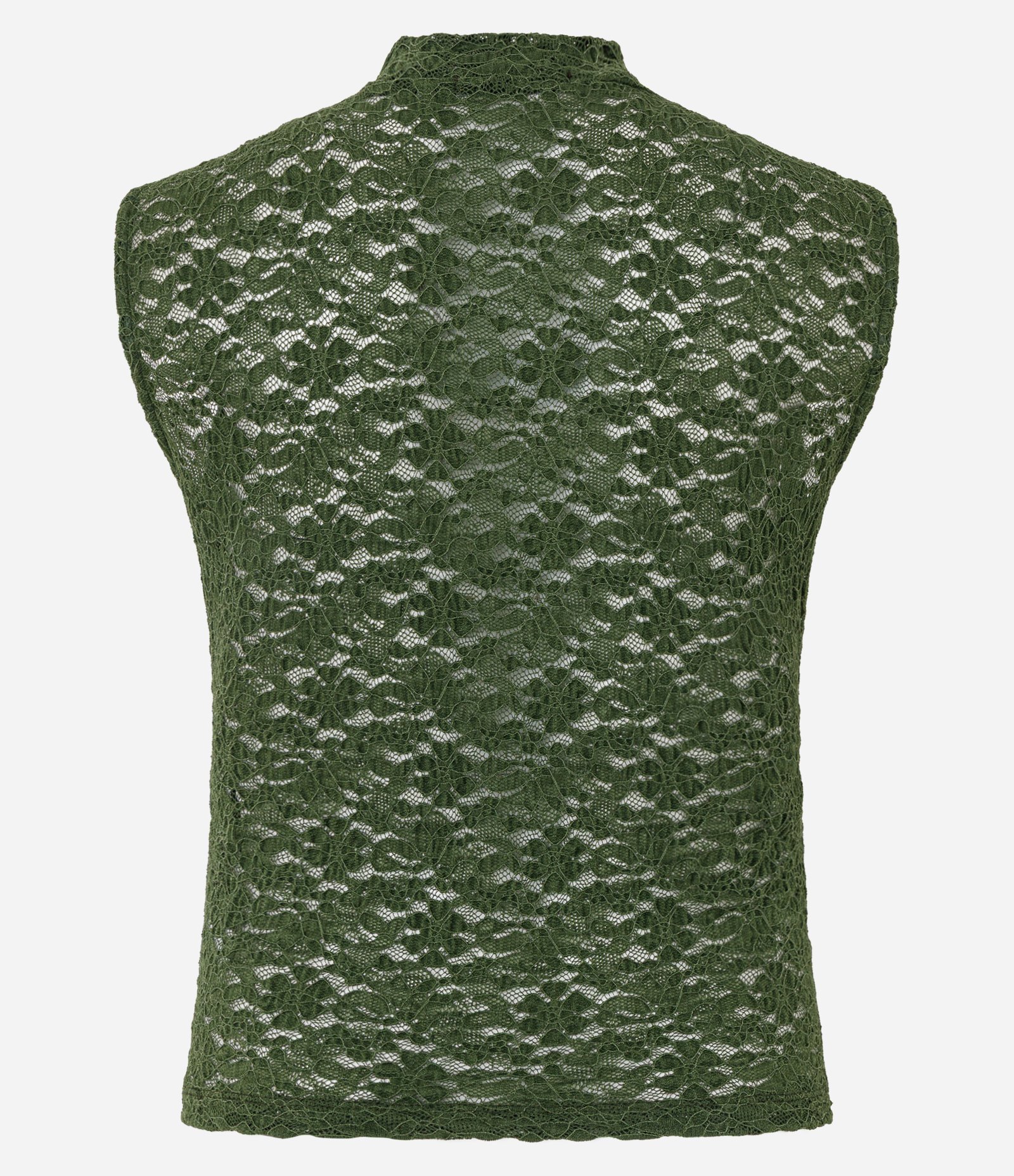 Blusa em Renda com Gola Alta e Ponto Diferenciado Verde 7
