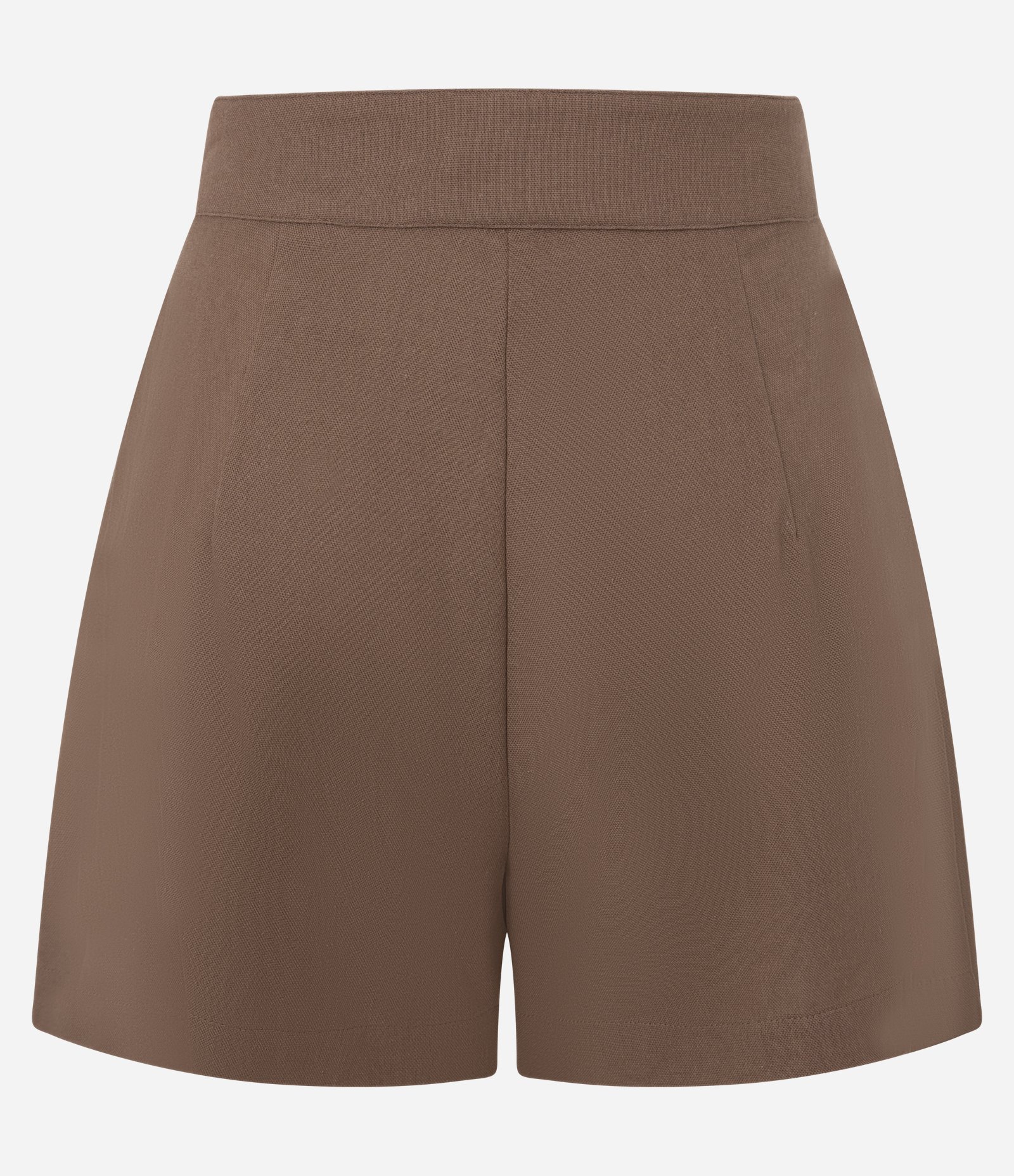 Short Alfaiatado em Viscolinho com Detalhe Diagonal e Botões Bege 6