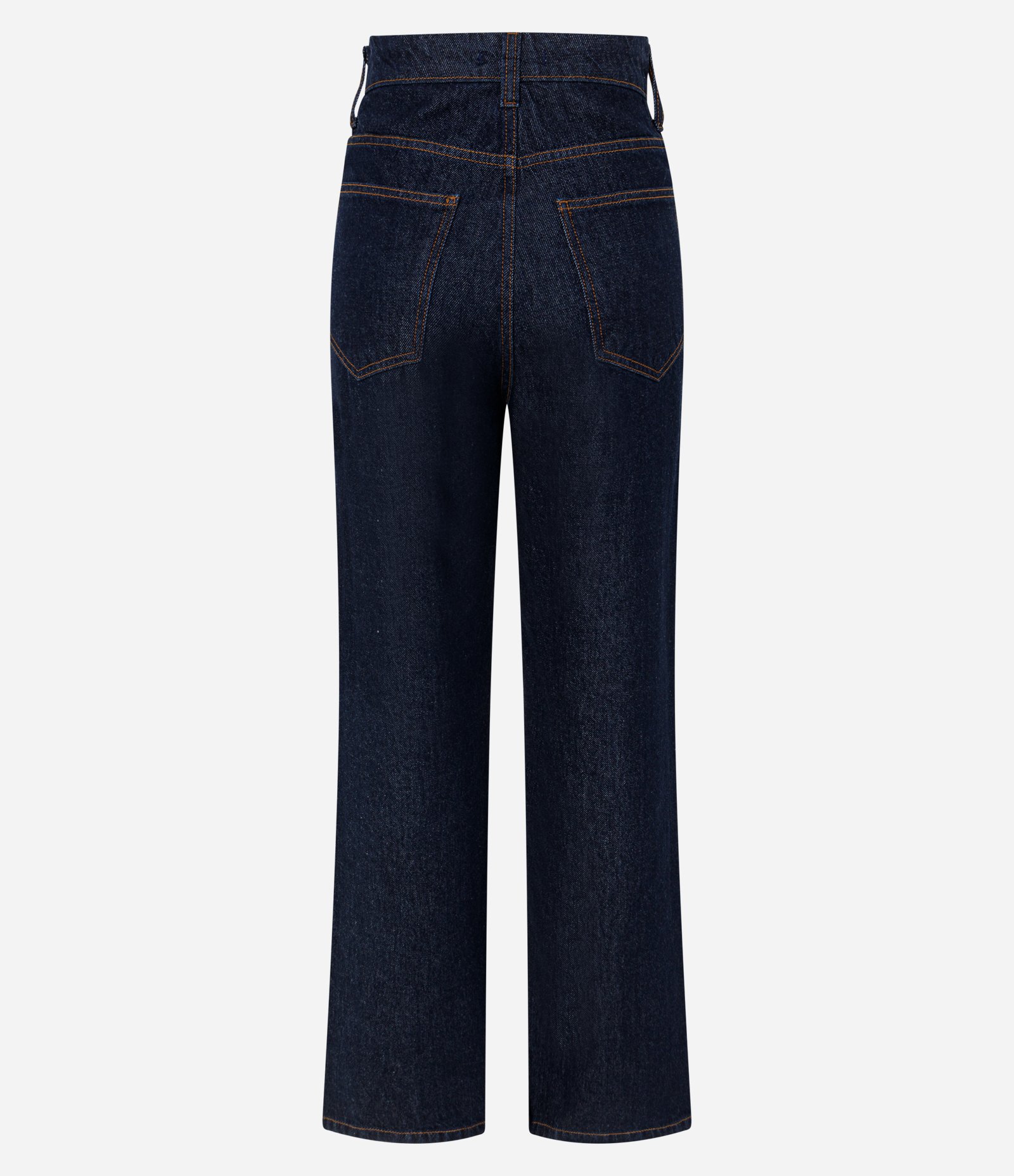 Calça Reta Comfort em Jeans com Costura Aparente Escuro 7