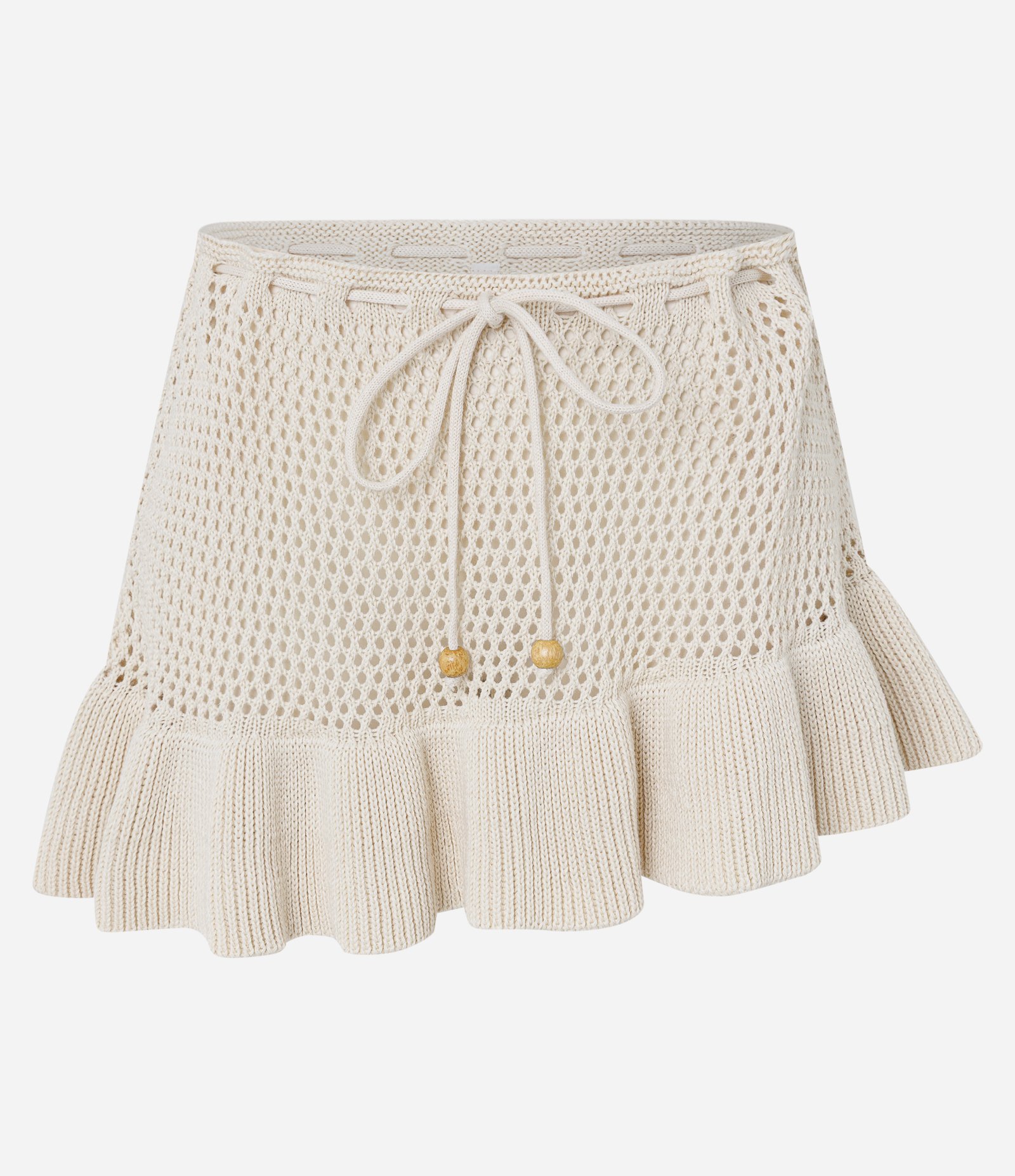 Saída de Praia Mini Saia de Crochê em Algodão com Babado Branco 6