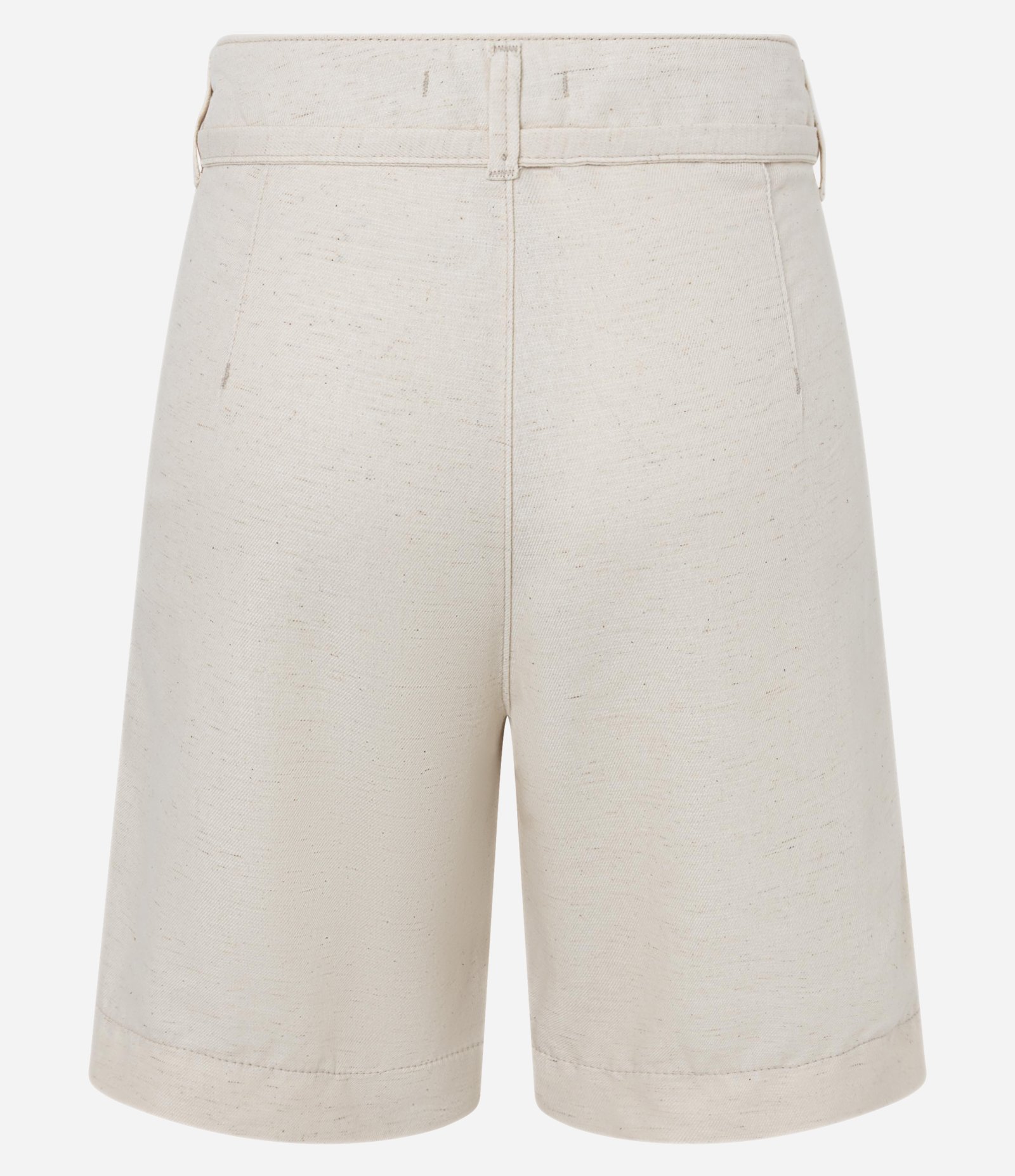 Bermuda Cintura Média em Sarja com Cinto Amarração Bege 7