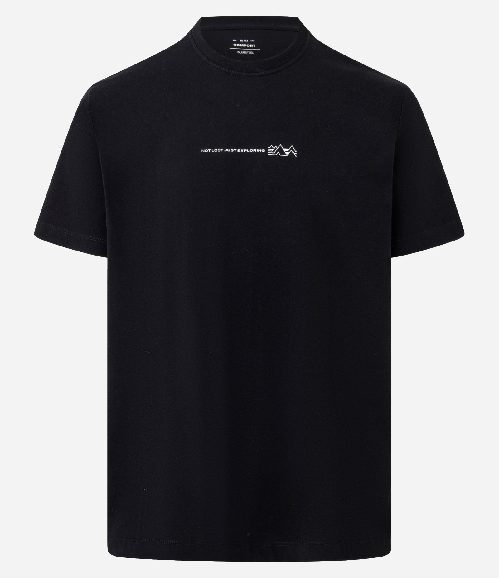 Camiseta Comfort em Algodão com Estampa Lettering Preto 1
