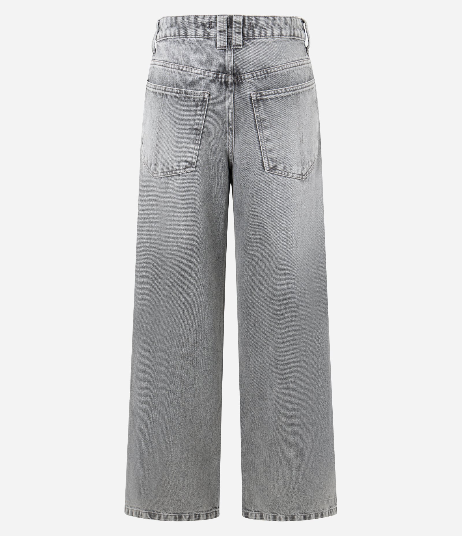 Calça Loose em Jeans com Cintura Baixa Cinza 7