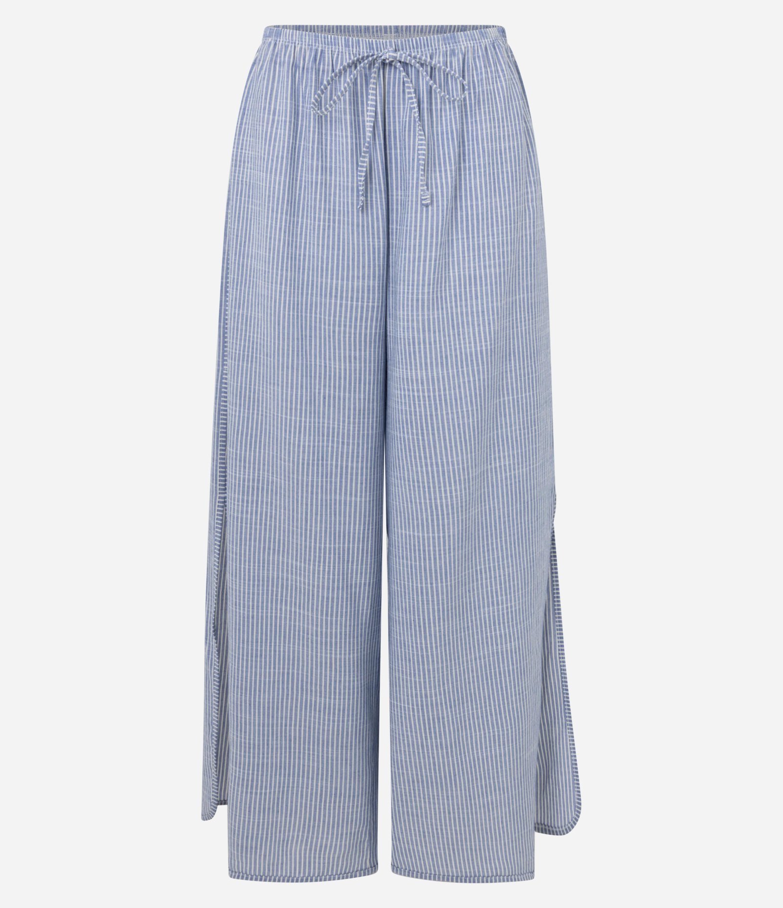 Saída de Praia Listrada em Viscose com Amarração Azul 1