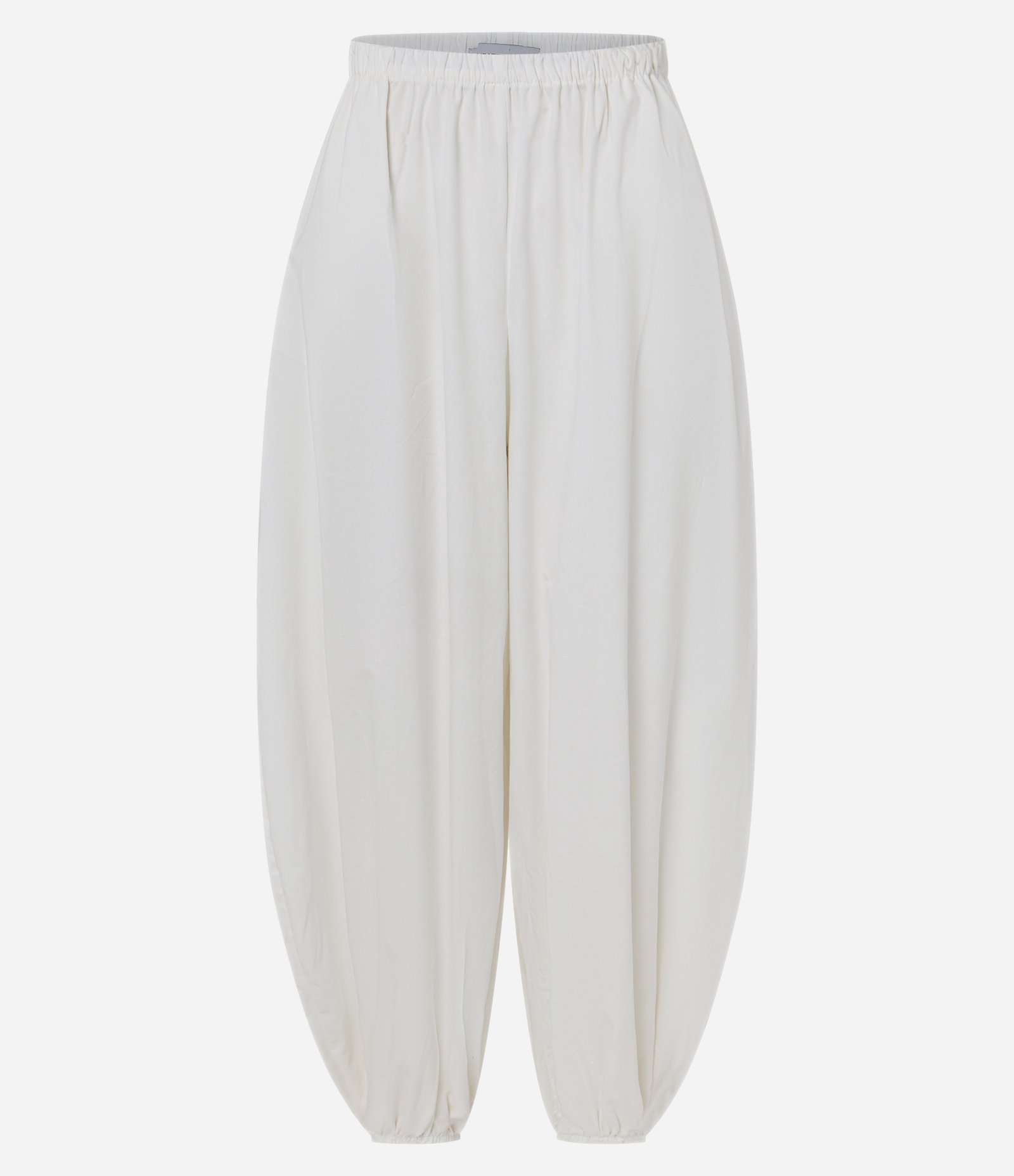 Calça Balloon em Tricoline com Elástico no Cós e Tornozelo Off White 1