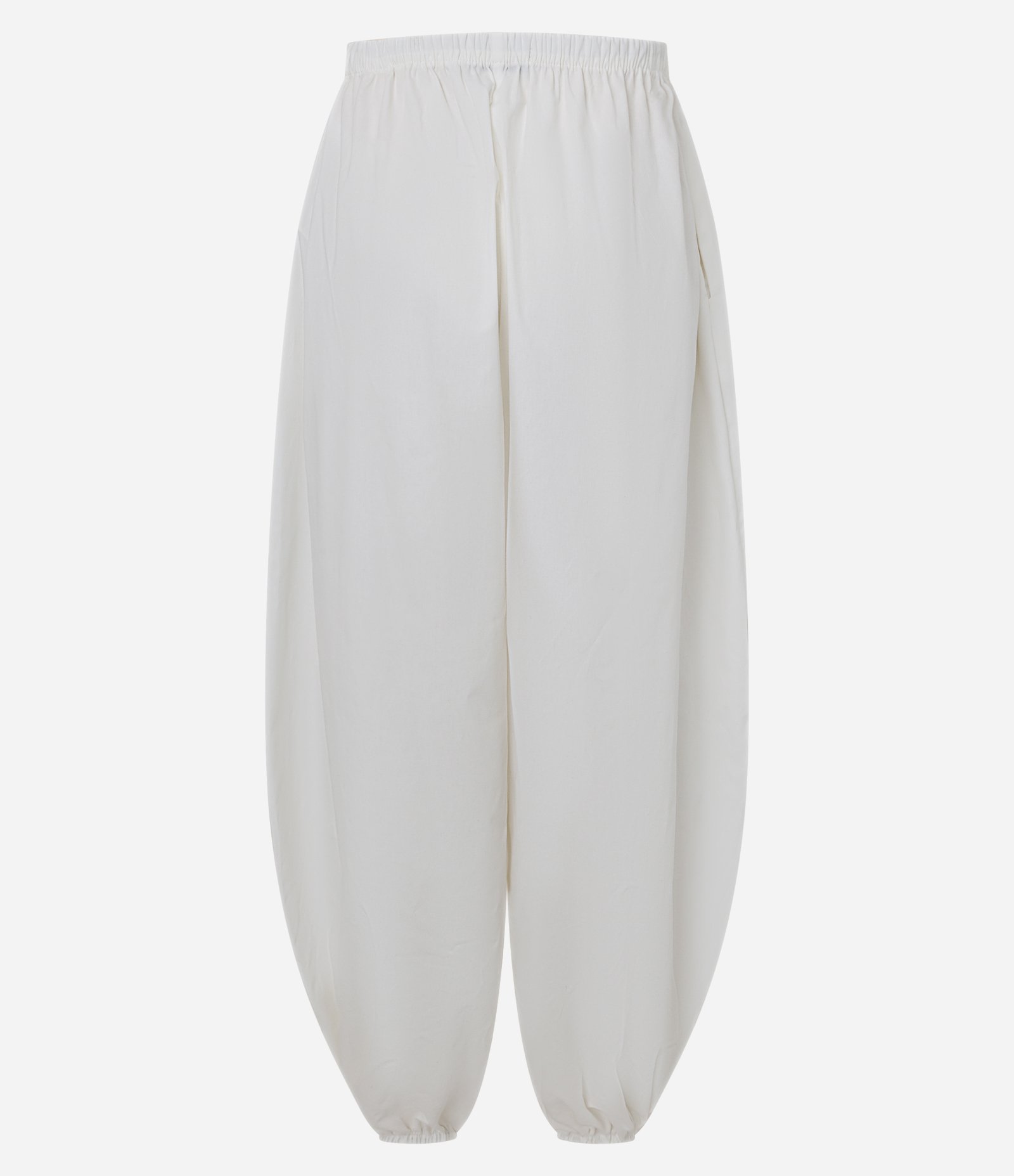 Calça Balloon em Tricoline com Elástico no Cós e Tornozelo Off White 2