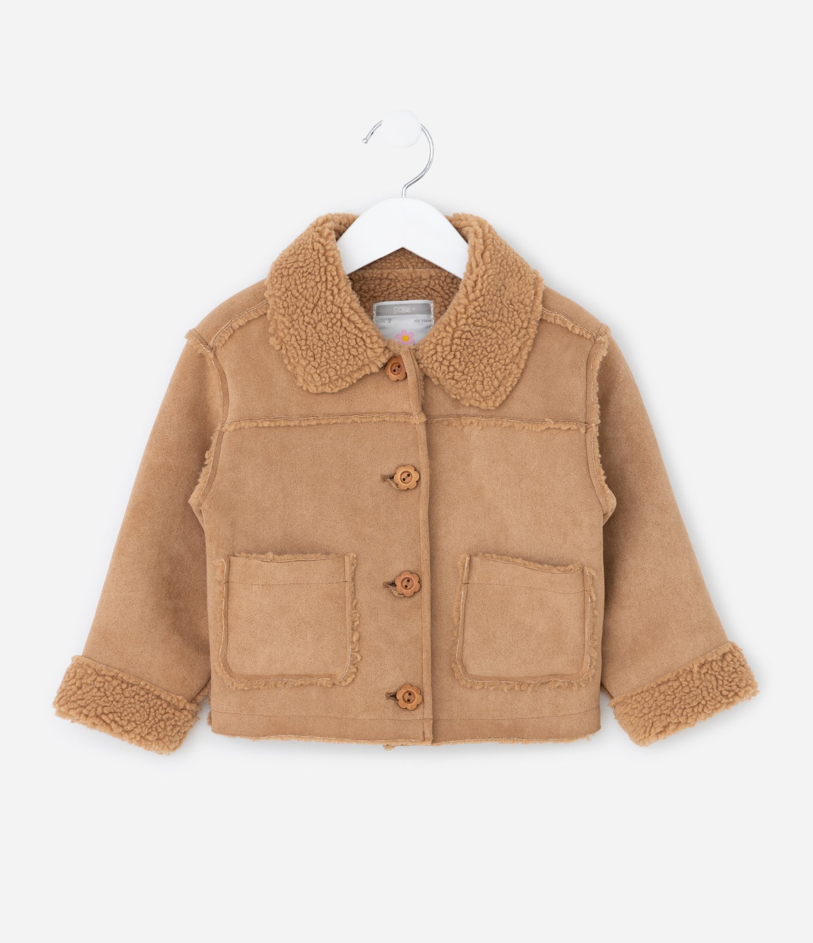 Jaqueta Infantil em Suede com Pelos Interno – Tam 1 a 5/6 Anos Marrom 1