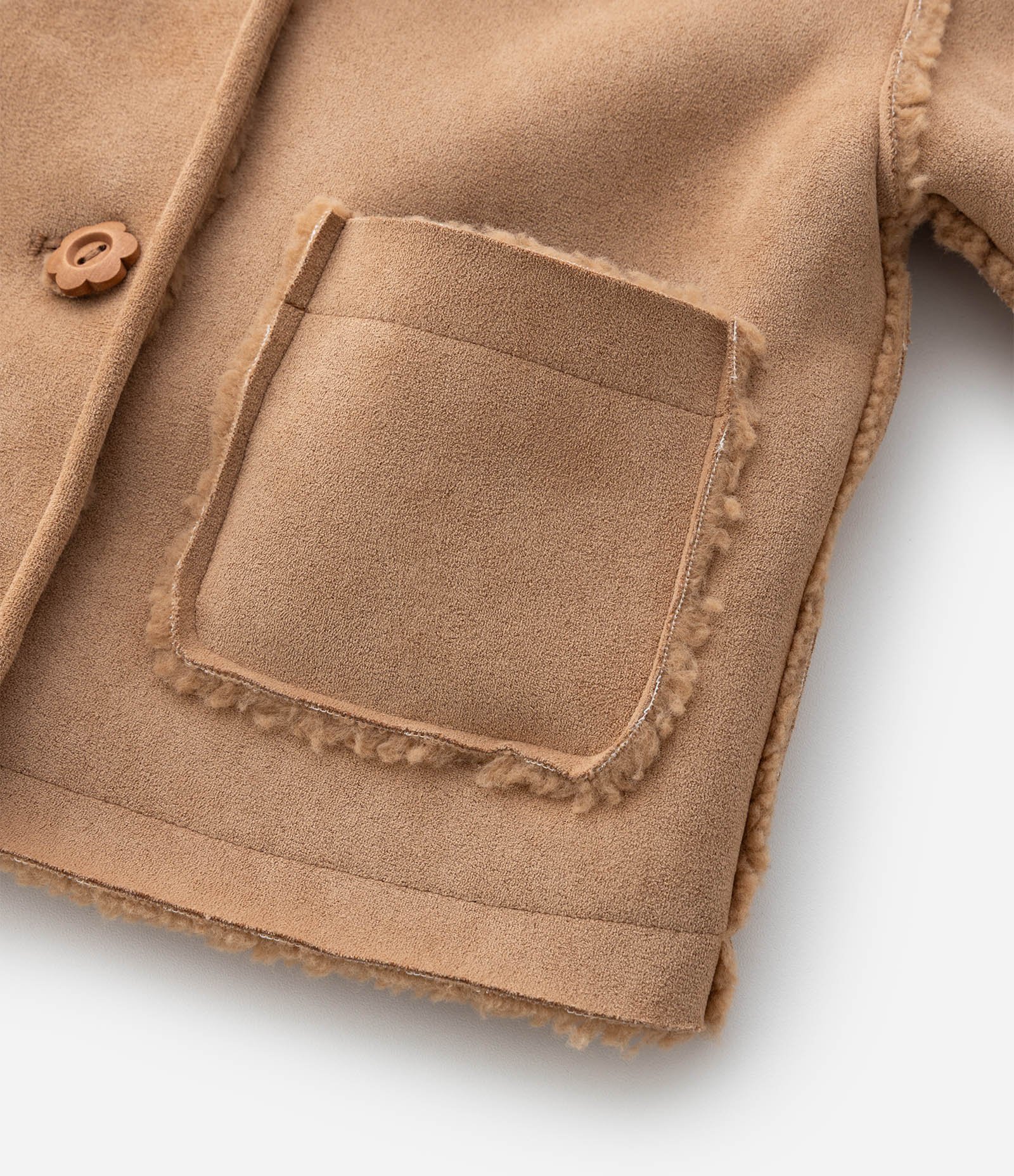 Jaqueta Infantil em Suede com Pelos Interno – Tam 1 a 5/6 Anos Marrom 4