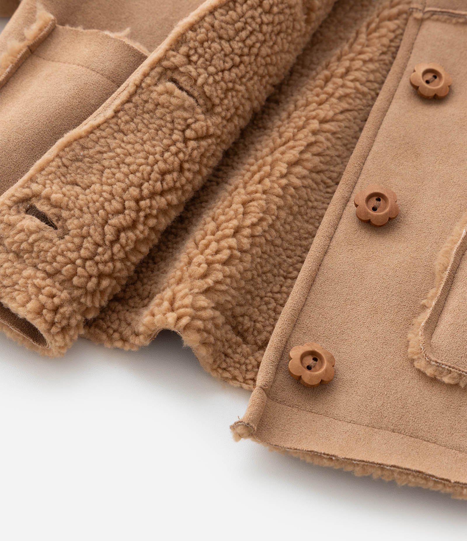 Jaqueta Infantil em Suede com Pelos Interno – Tam 1 a 5/6 Anos Marrom 5