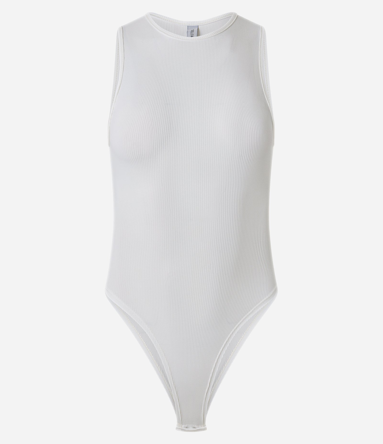 Body sem Manga em Ribana de Poliamida Branco 4