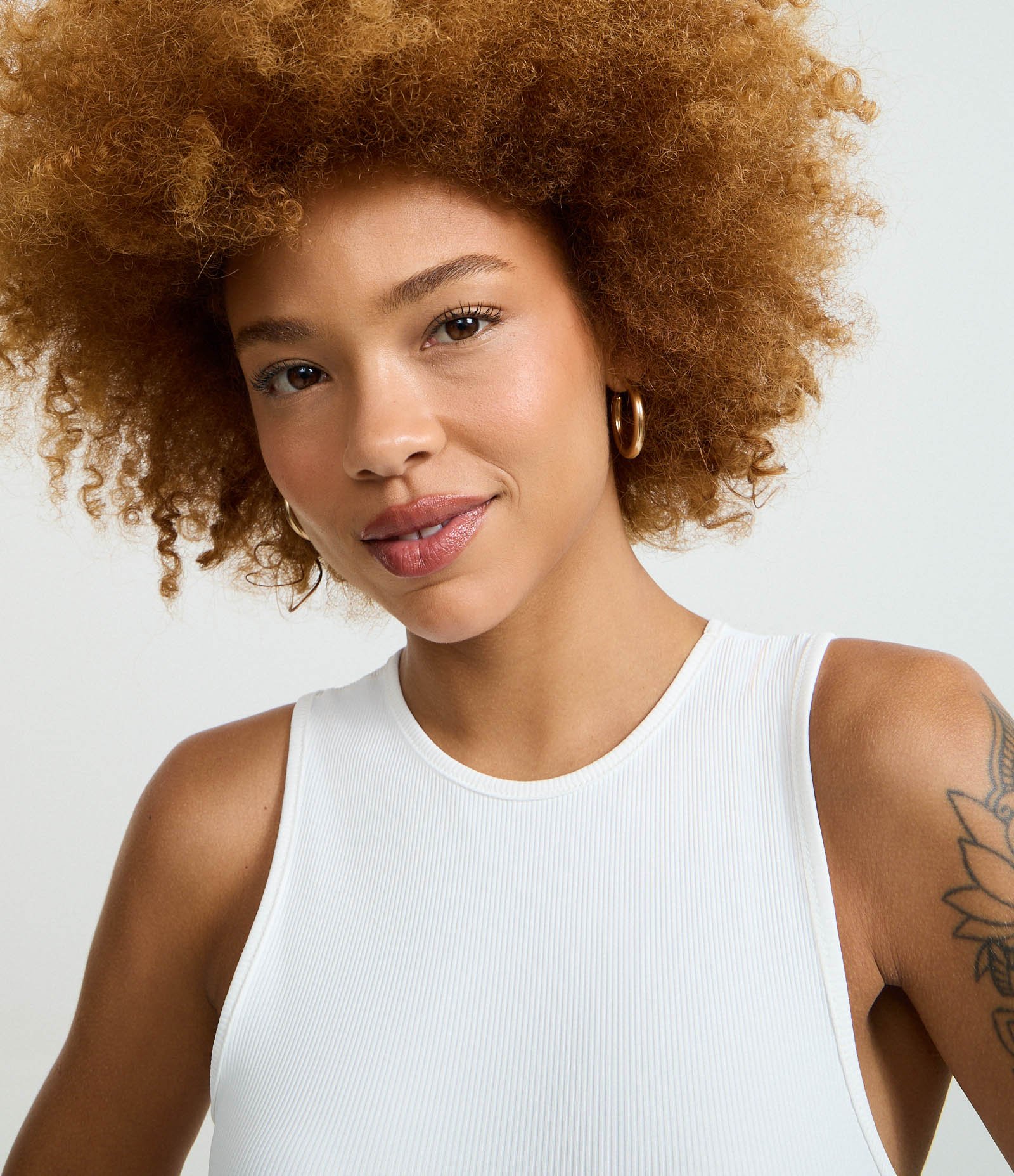 Body sem Manga em Ribana de Poliamida Branco 3