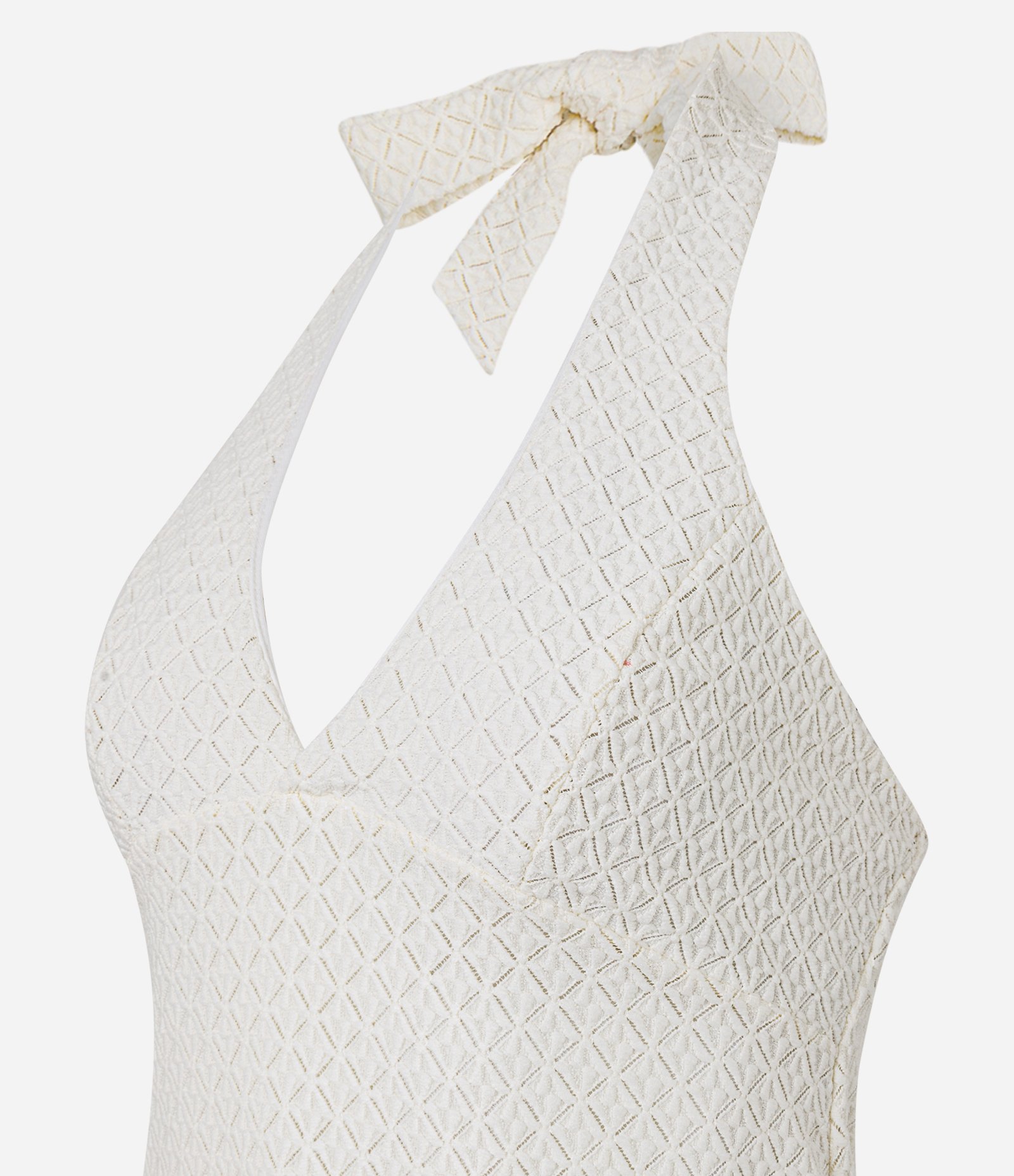 Vestido Longo em Renda com Estampa Floral Hibisco Branco 2