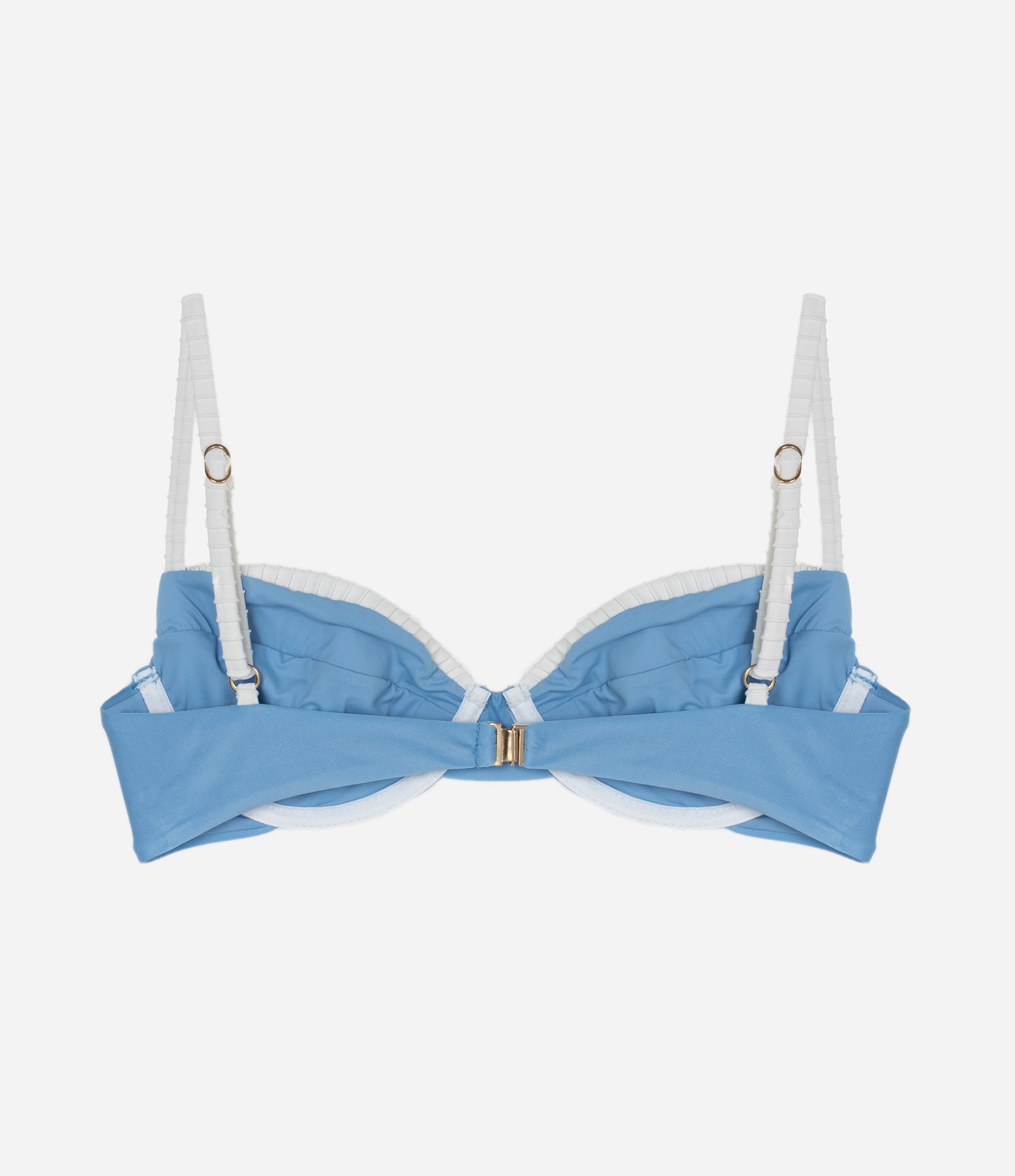 Top Biquíni Meia Taça com Aro Azul/Branco 6