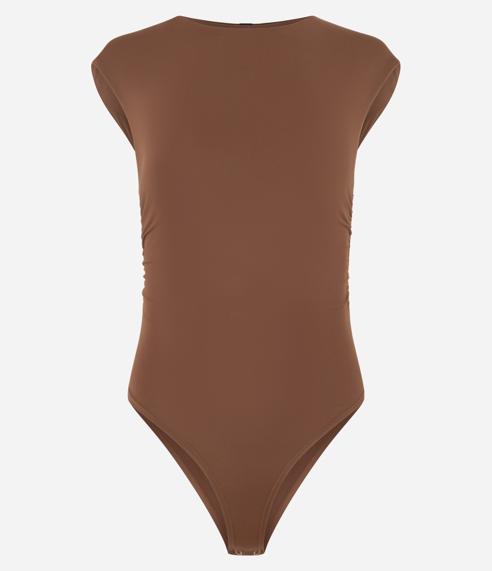 Body Básico em Microfibra com Decote Redondo Marrom 1