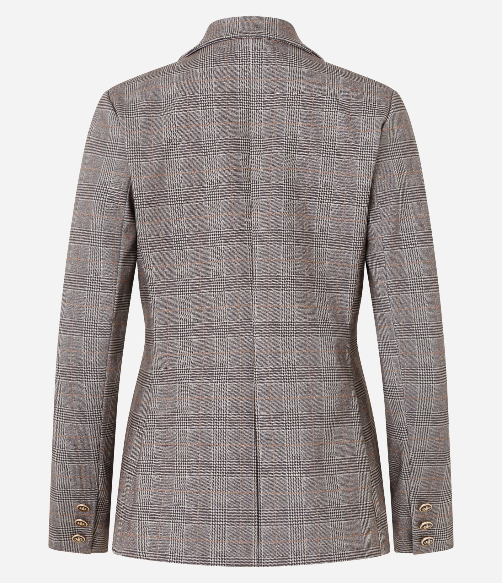 Blazer em Ponto Roma com Estampa Xadrez Cinza 6