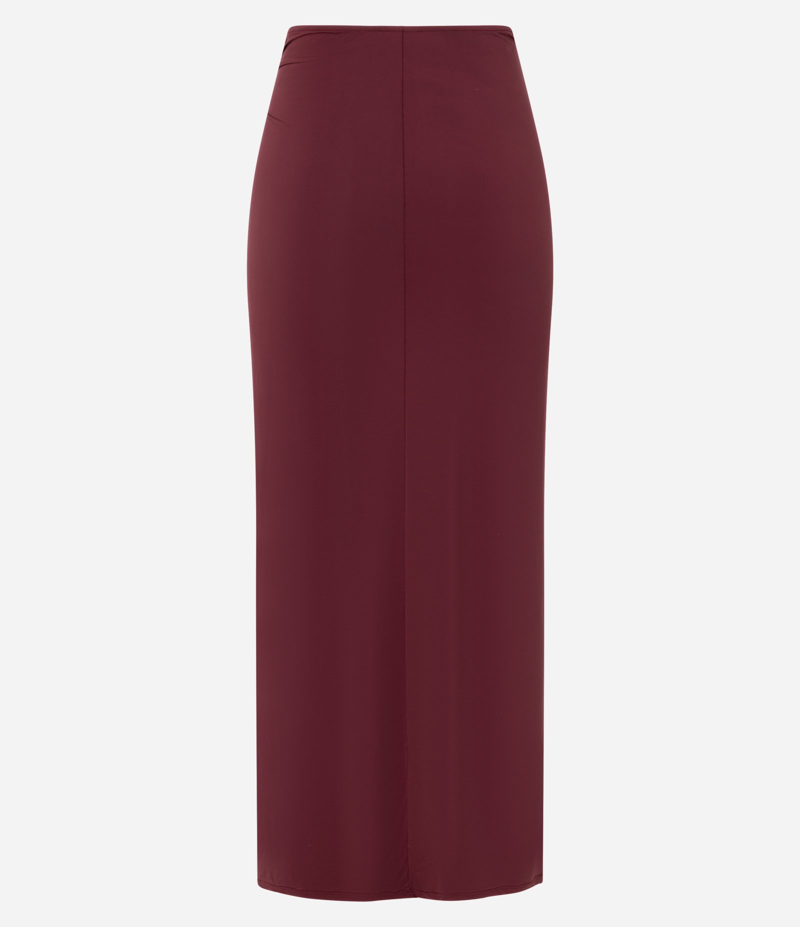 Saída de Praia Saia Midi em Microfibra com Aviamento Vazado Bordô 8