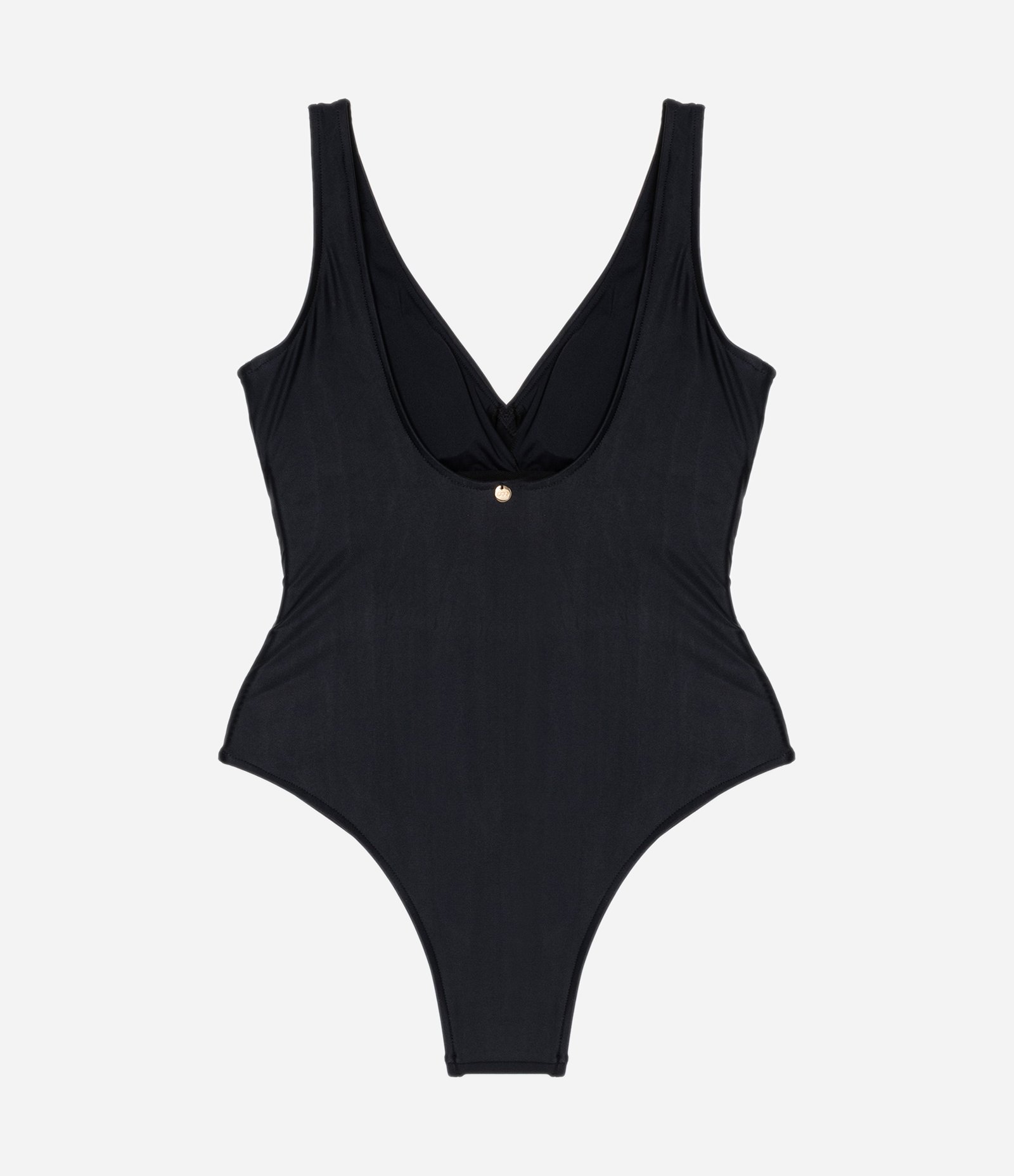 Maiô Em Microfibra Liso Com Transpasse E Amarração Preto 2