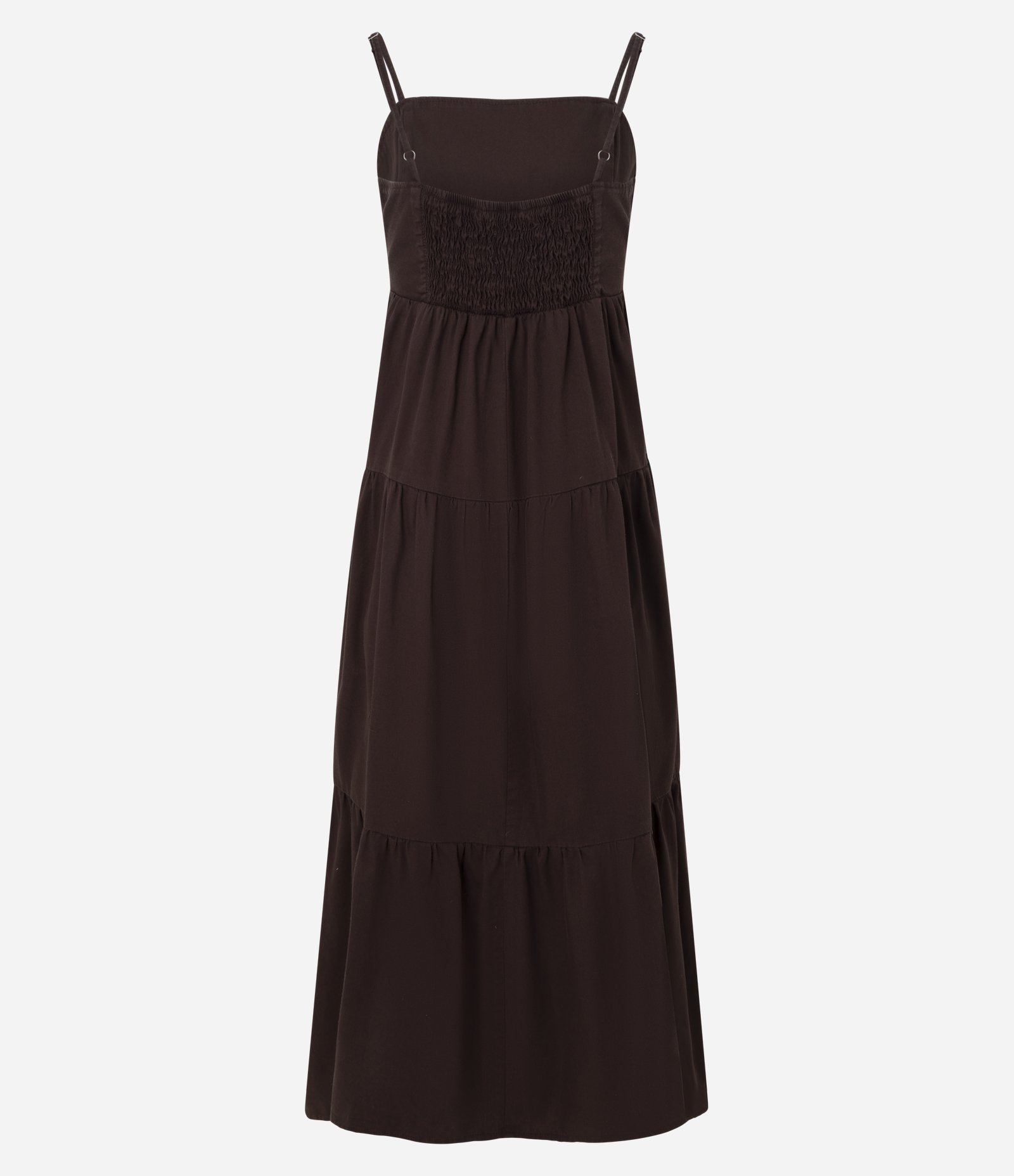 Vestido Midi em Sarja com Alças Finas Marrom 6