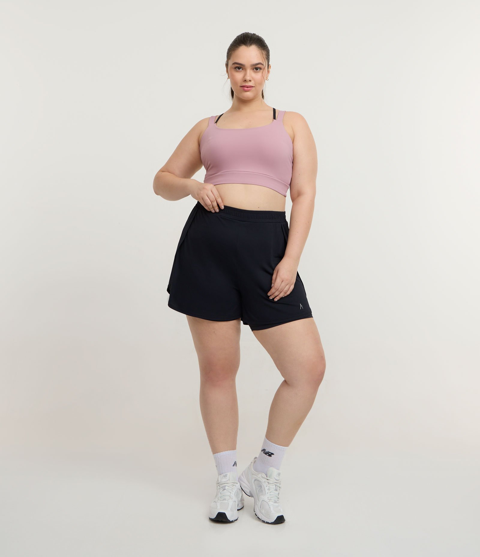 Bermuda com Short Runner em Tecnologia Dry Curve & Plus Size Preto 1