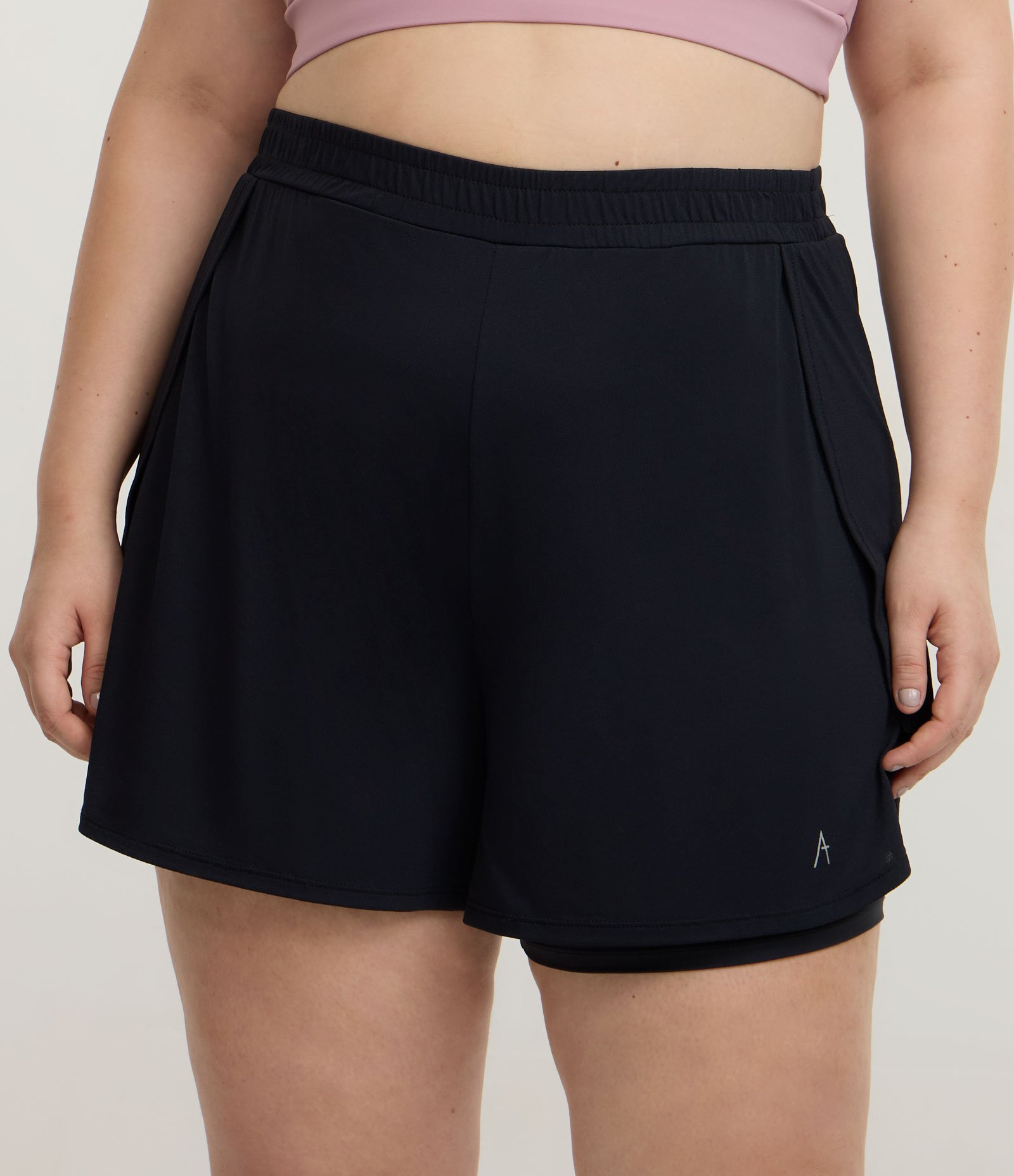 Bermuda com Short Runner em Tecnologia Dry Curve & Plus Size Preto 2