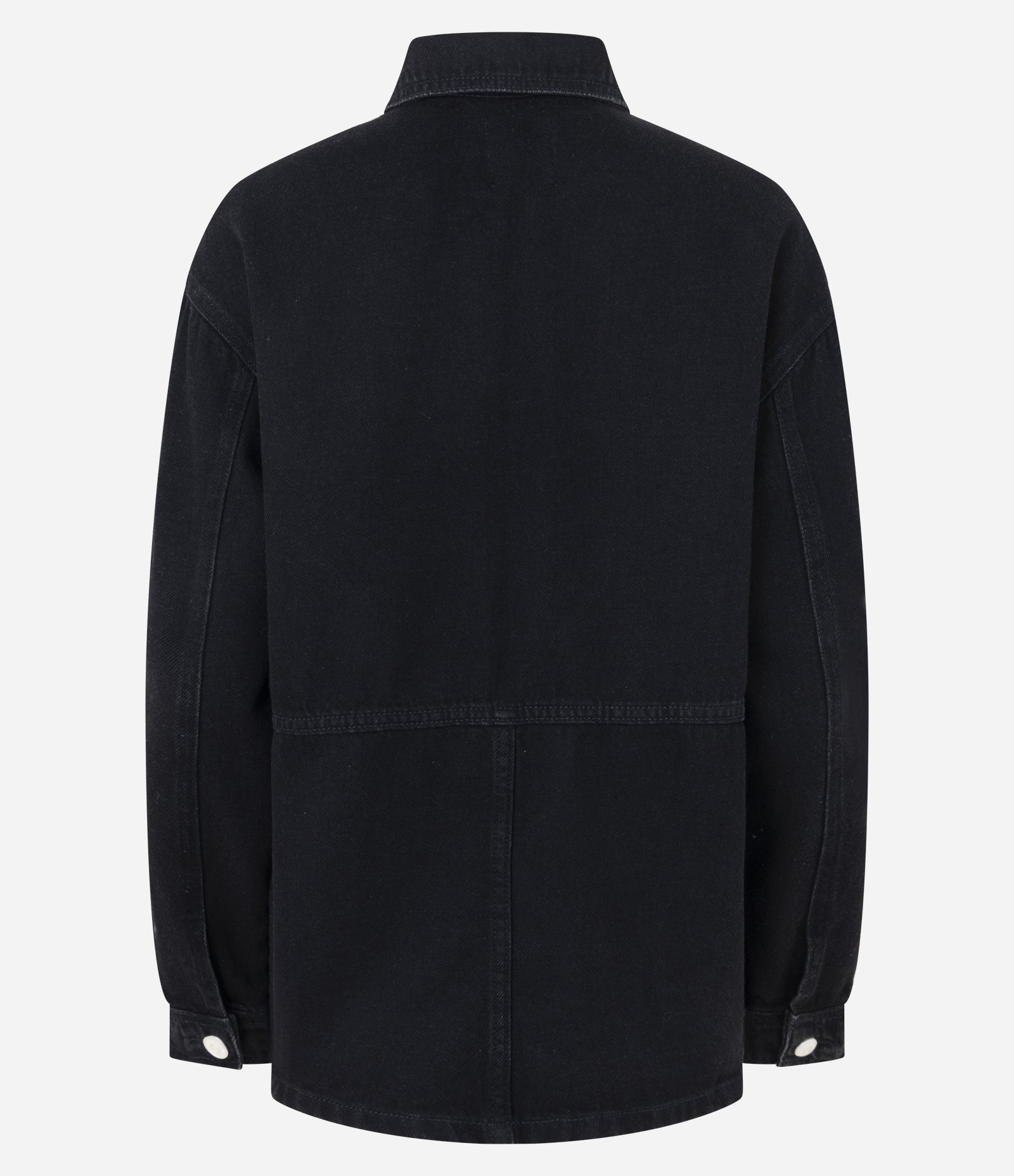 Jaqueta Overshirt em Jeans com Tachas Metálicas Preto 2
