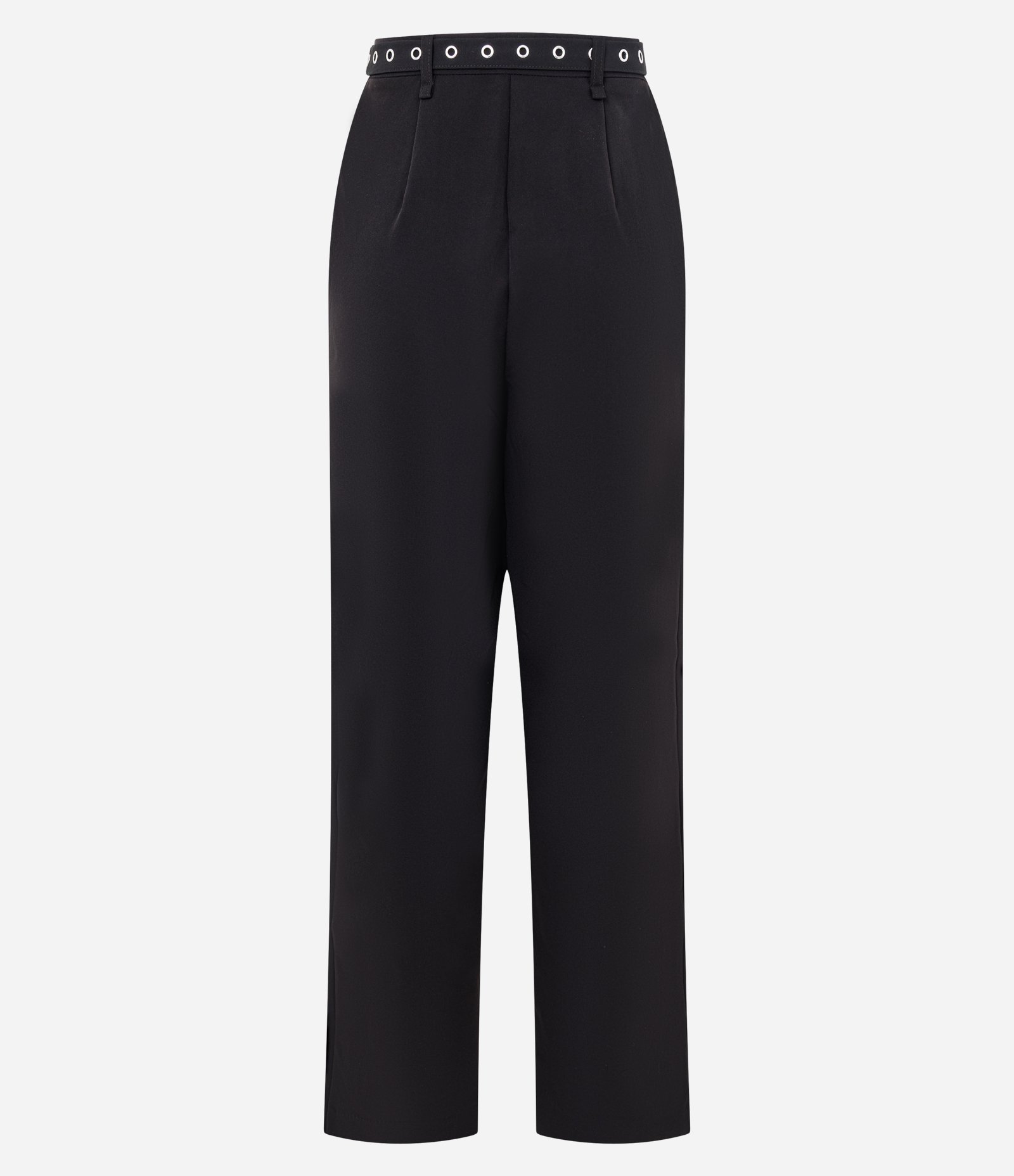 Calça Wide Leg Alfaiatada com Cinto e Pregas Preto 6