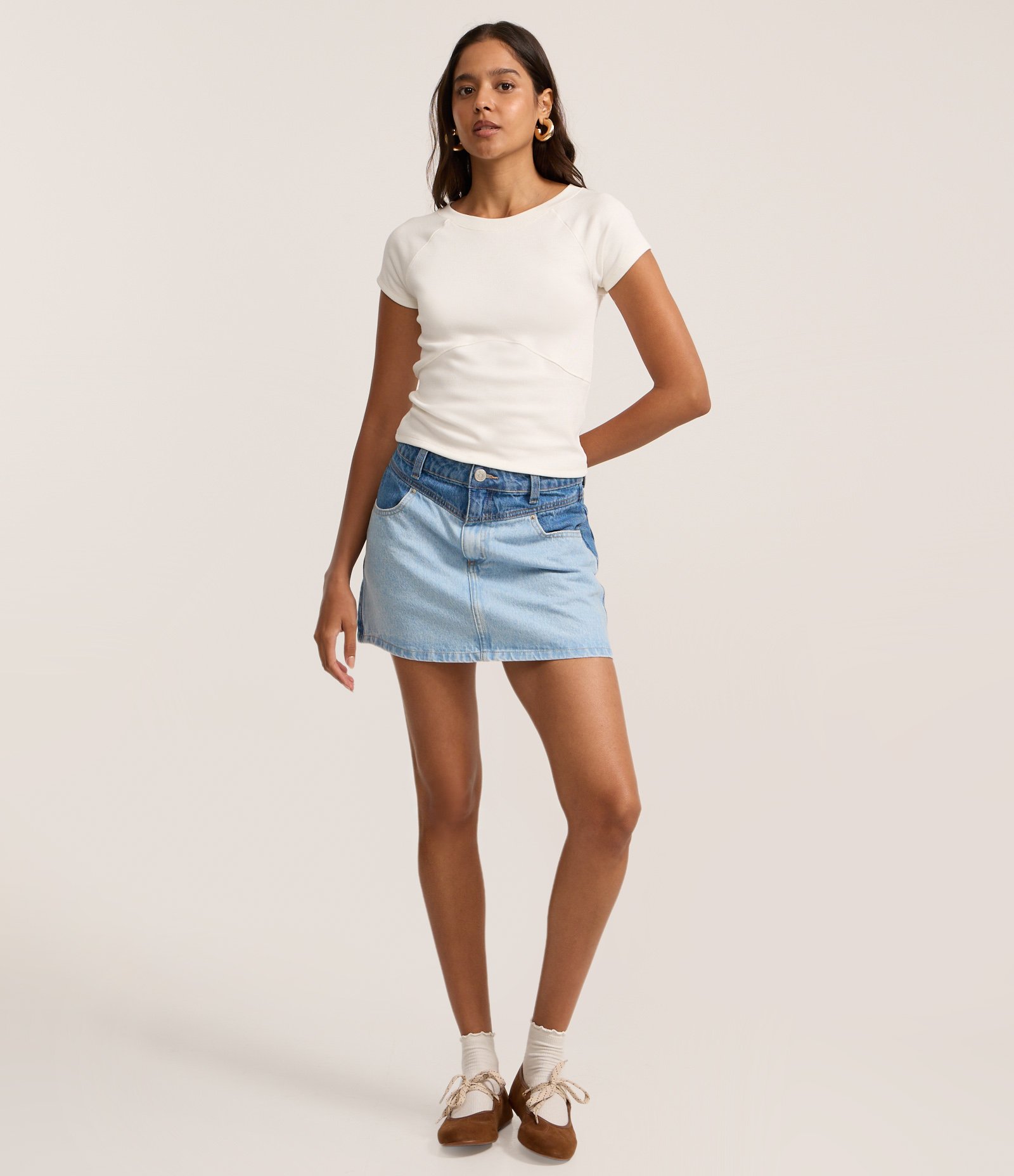 Blusa em Ribana Liso com Recorte Off White 2