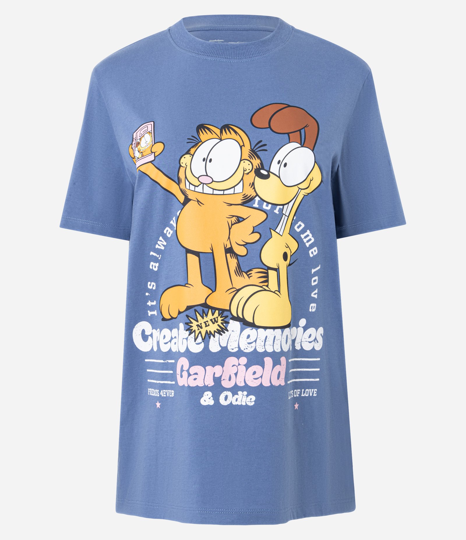 Camiseta T-shirt em Algodão com Garfield e Odie Azul 4