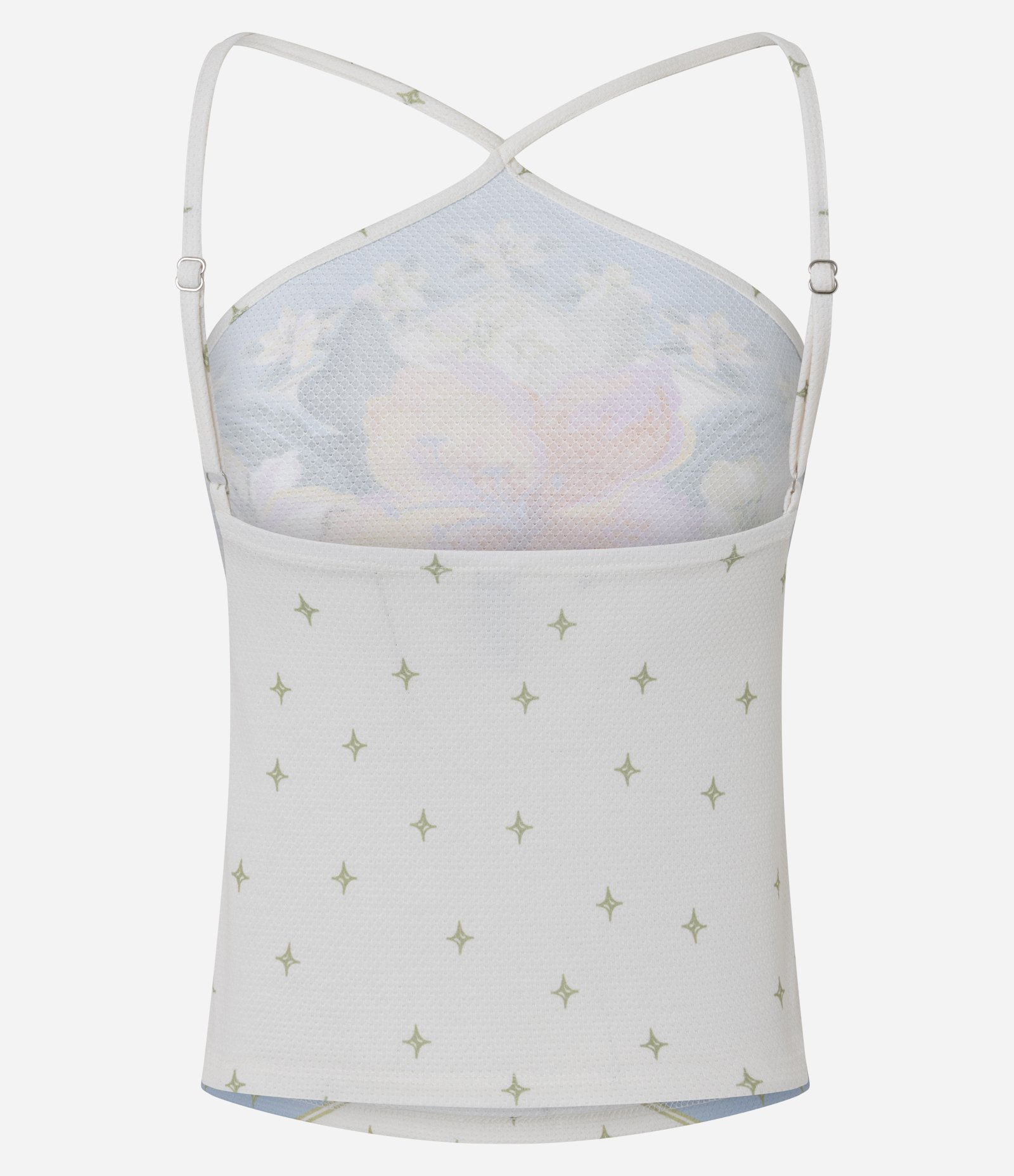 Blusa de Alcinha com Textura e Estampa Floral Off White 3