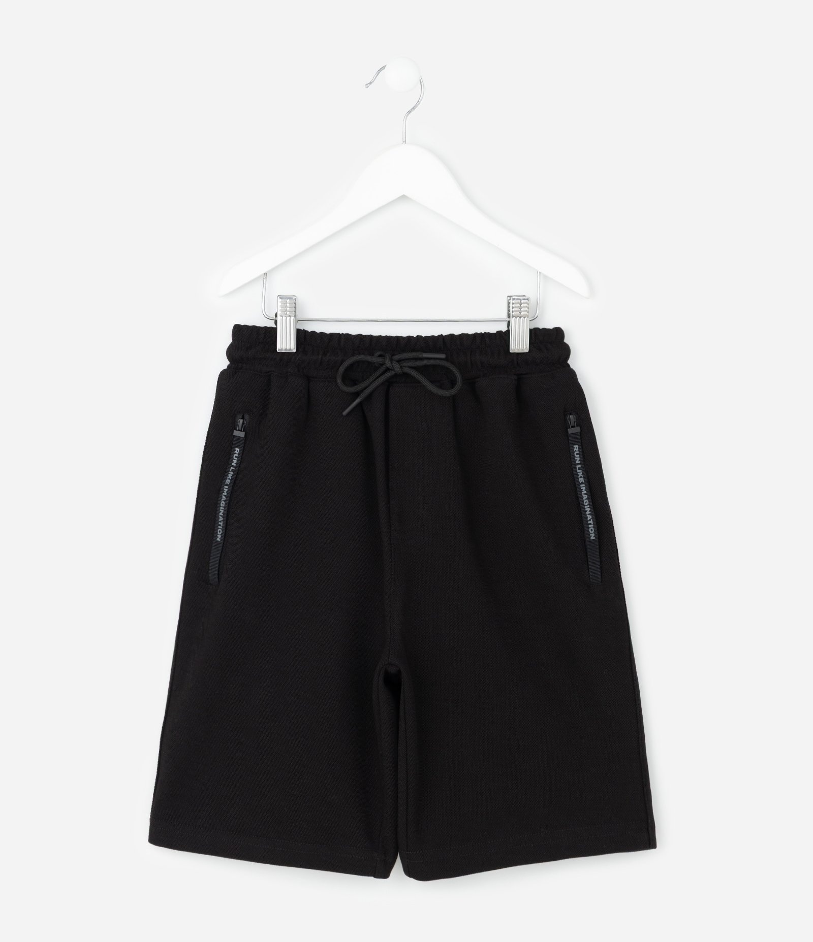 Bermuda Infantil com Zíper nos Bolsos – Tam 5 a 14 Anos Preto 1