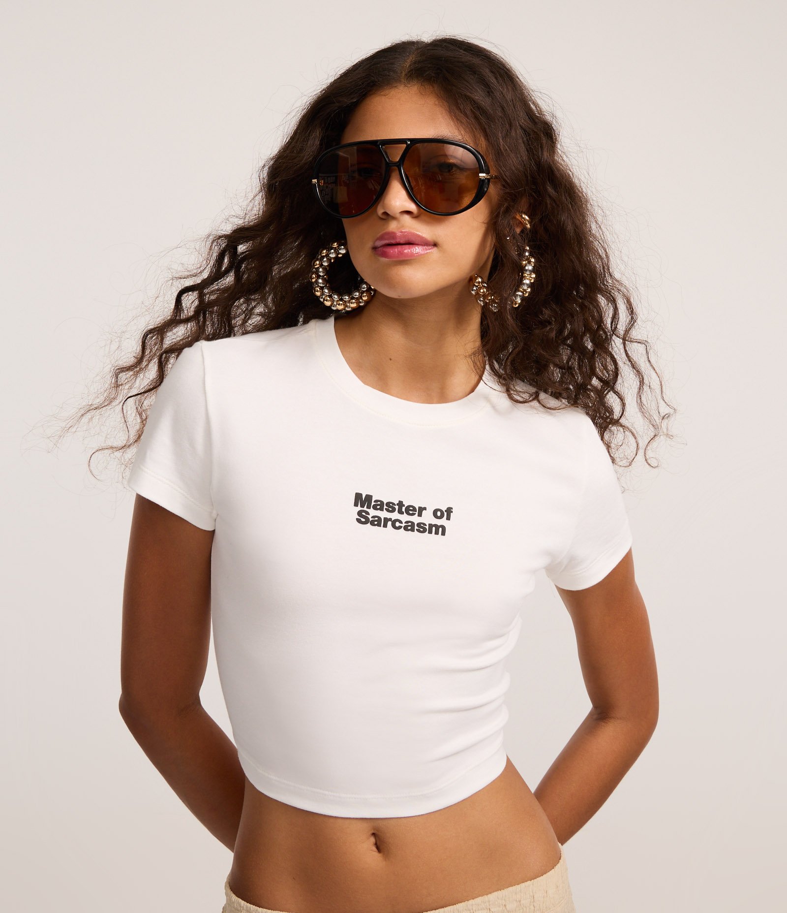 Camiseta New T-Shirt em Algodão com Lettering Master Of Sarcasm Branco 1