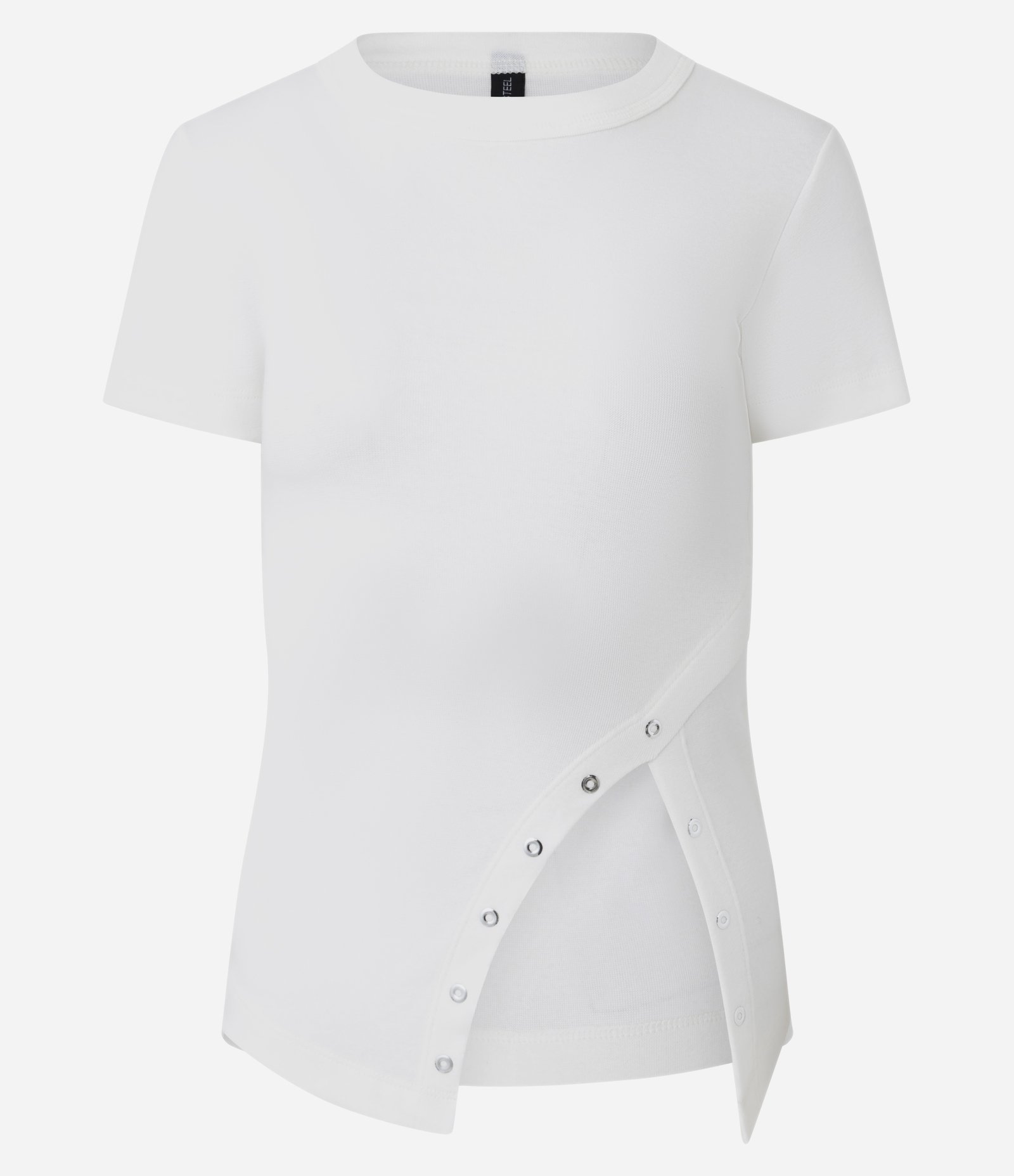Blusa em Algodão com Abertura Lateral e Ilhoses Branco 1