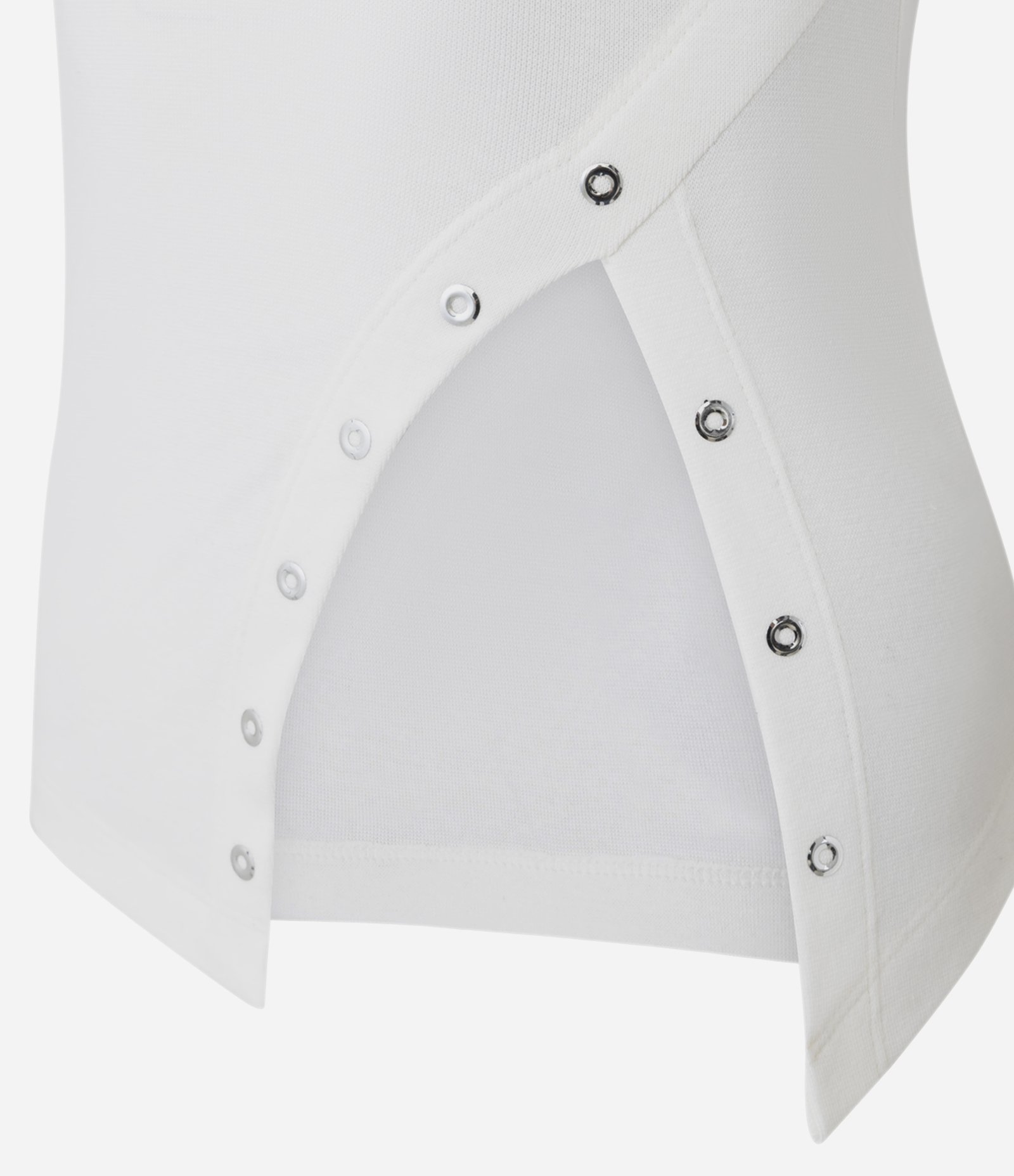 Blusa em Algodão com Abertura Lateral e Ilhoses Branco 2