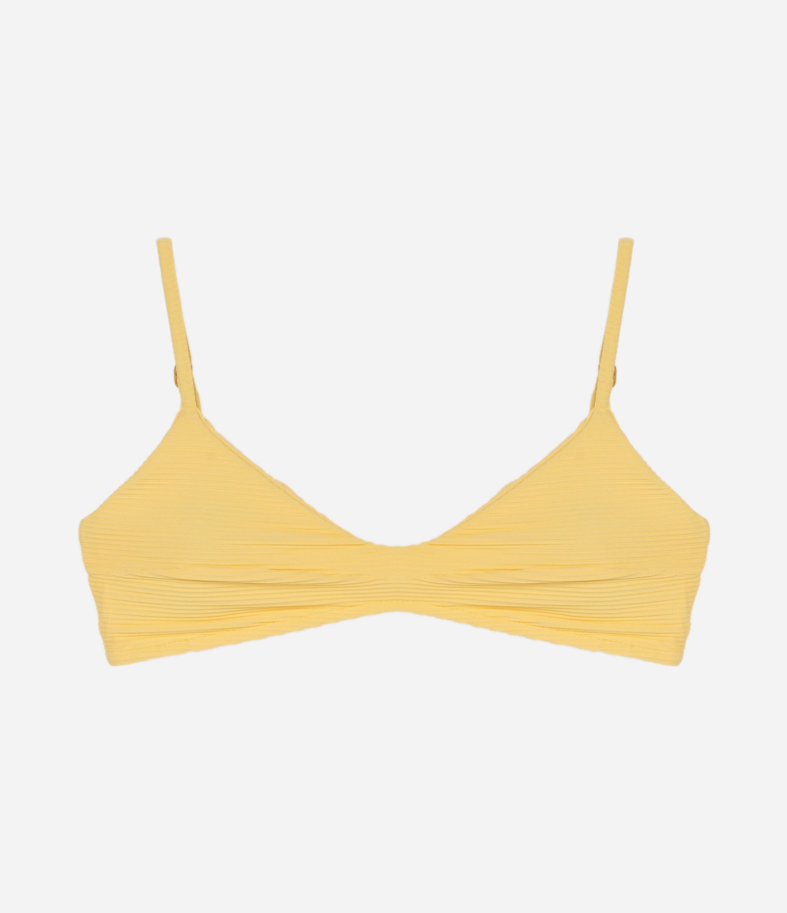Biquíni Top Camisetinha em Microfibra Canelado com Alças Ajustáveis Amarelo 1