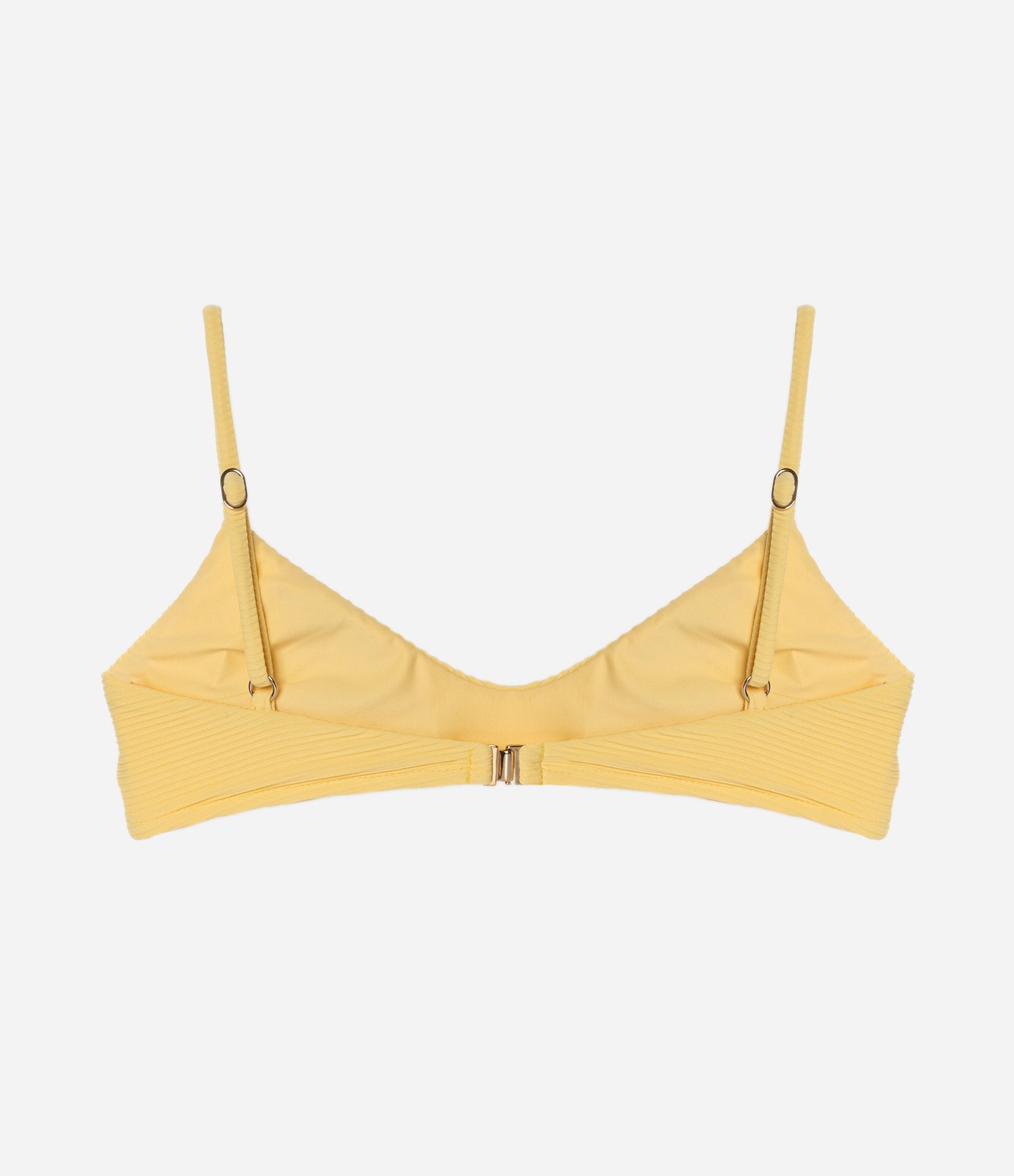 Biquíni Top Camisetinha em Microfibra Canelado com Alças Ajustáveis Amarelo 2