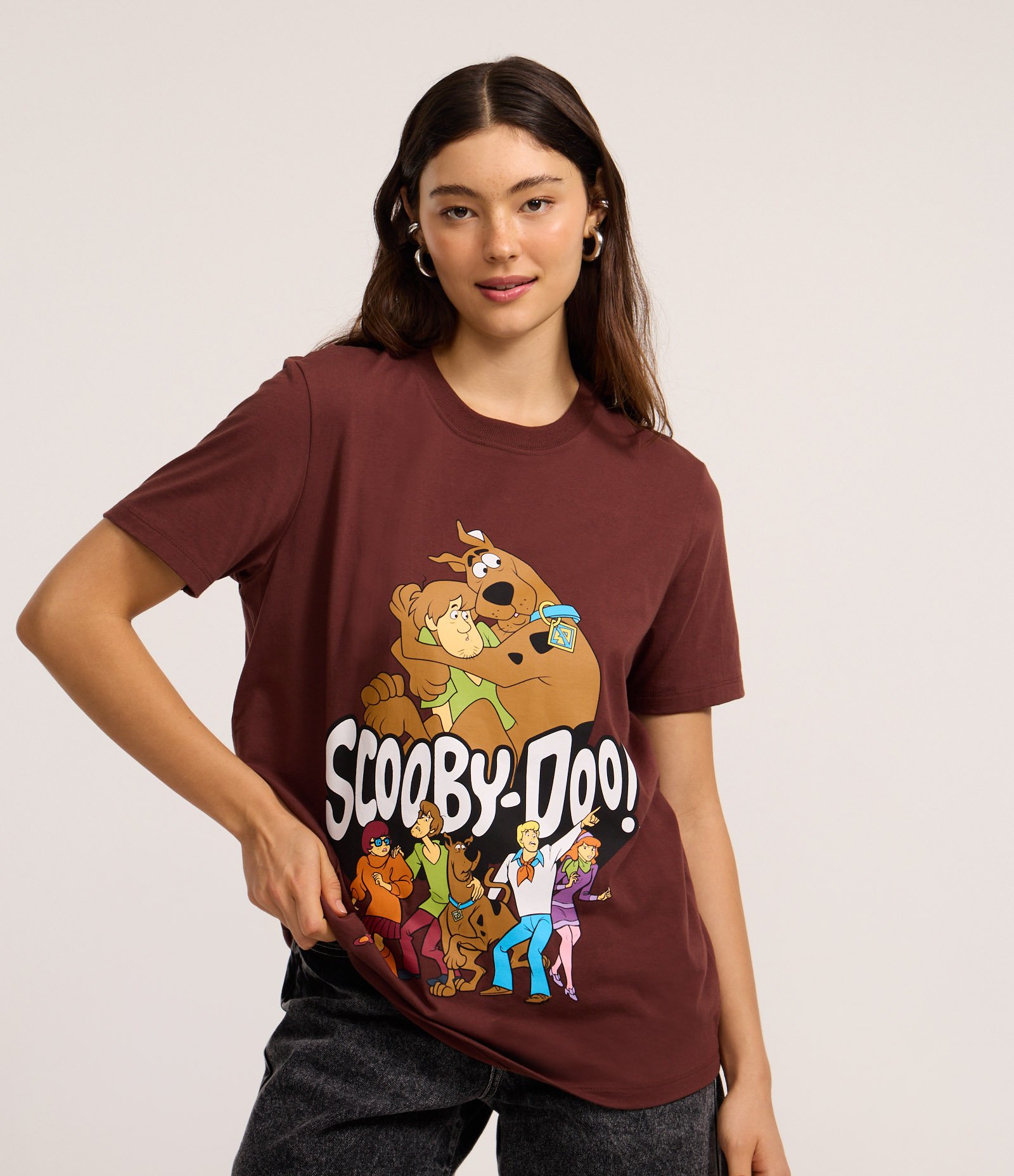 Camiseta T-shirt em Algodão com Estampa Scooby Doo Marrom 1